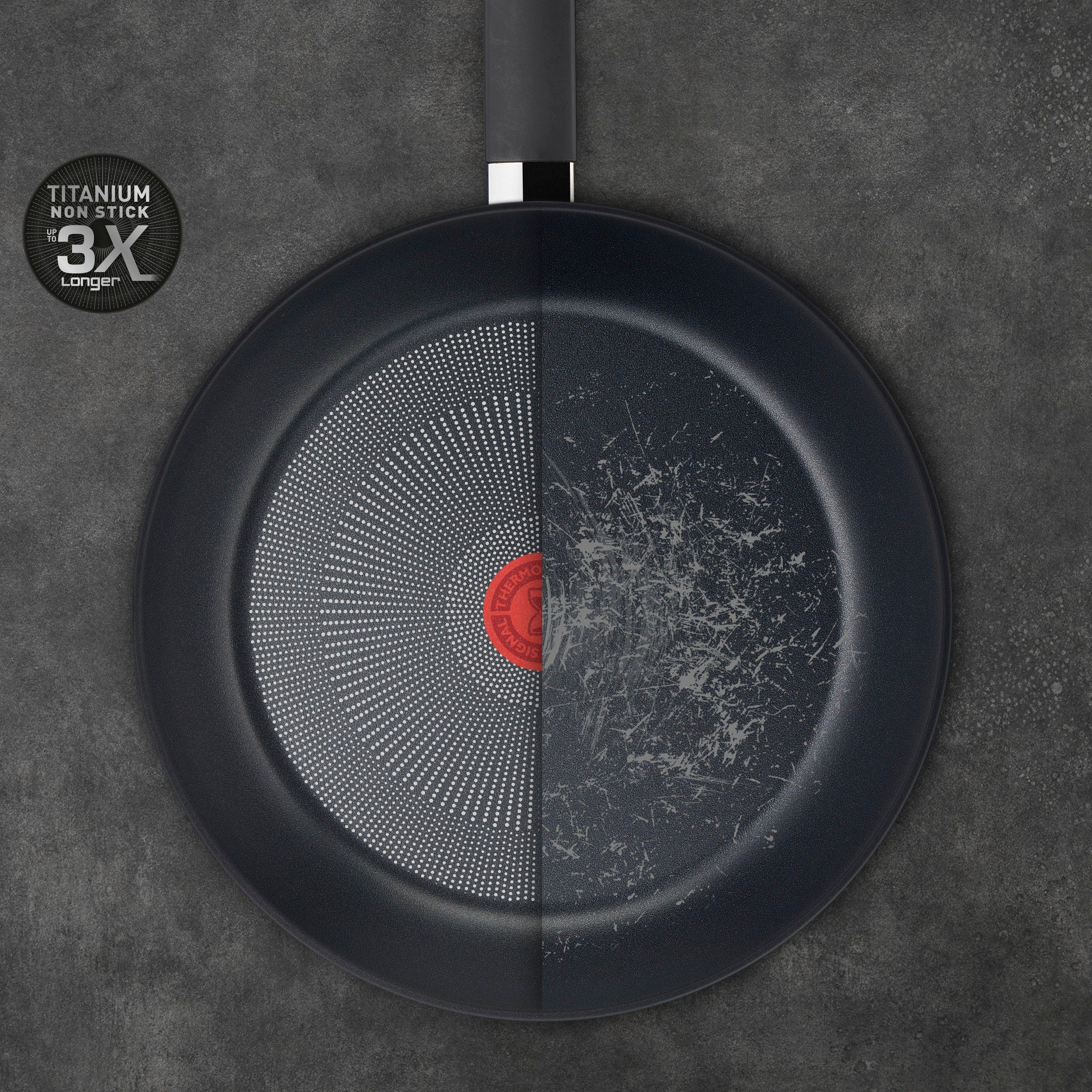 Tefal Koekenpan Titanium Force extra duurzame anti-aanbakcoating, thermo-signaal, beschermrand