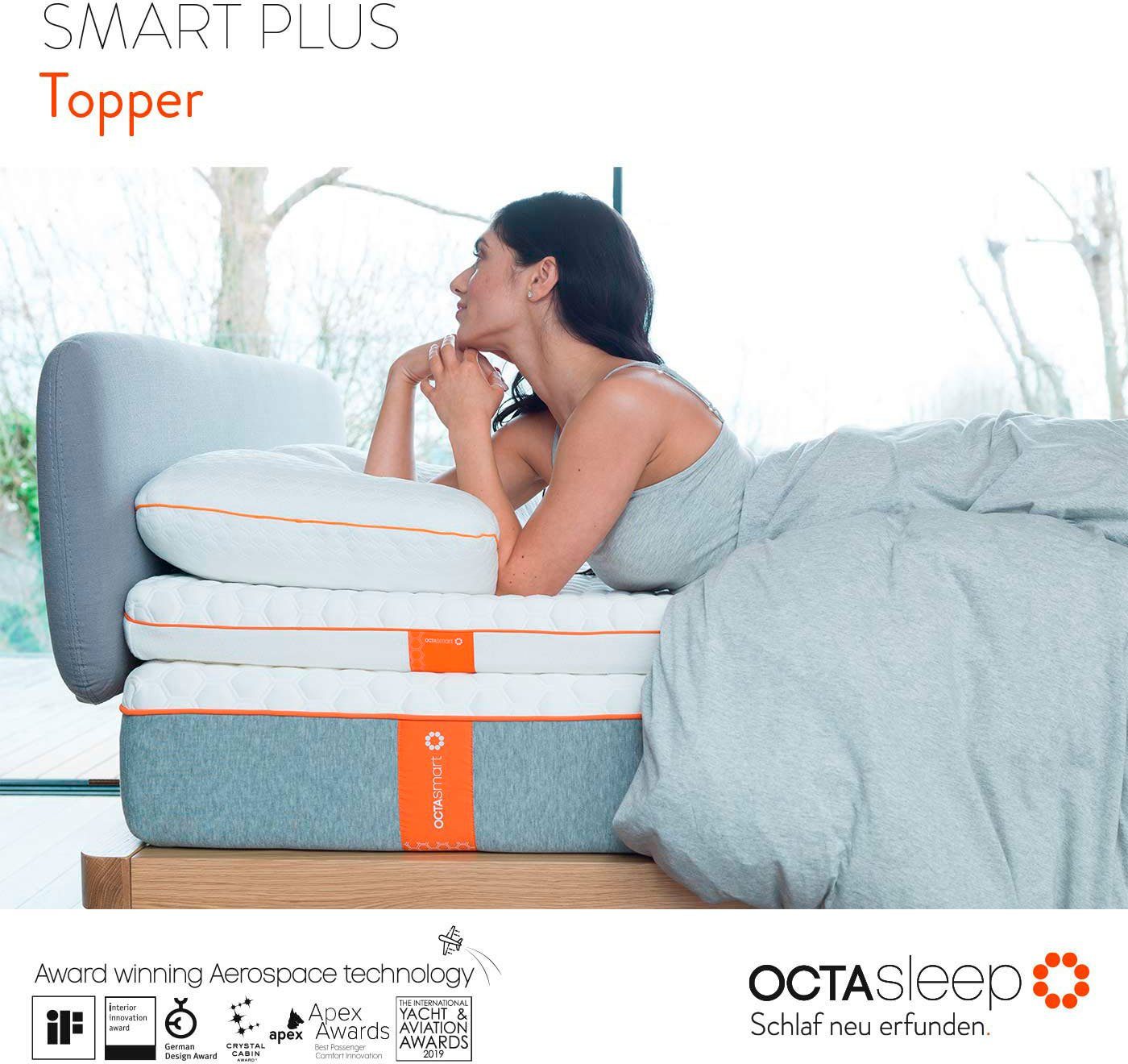 OCTAsleep Topmatras Octasleep Smart Plus Topper OCTAspring® aerospace technologie, topper, ergonomisch, ademend (1 stuk)