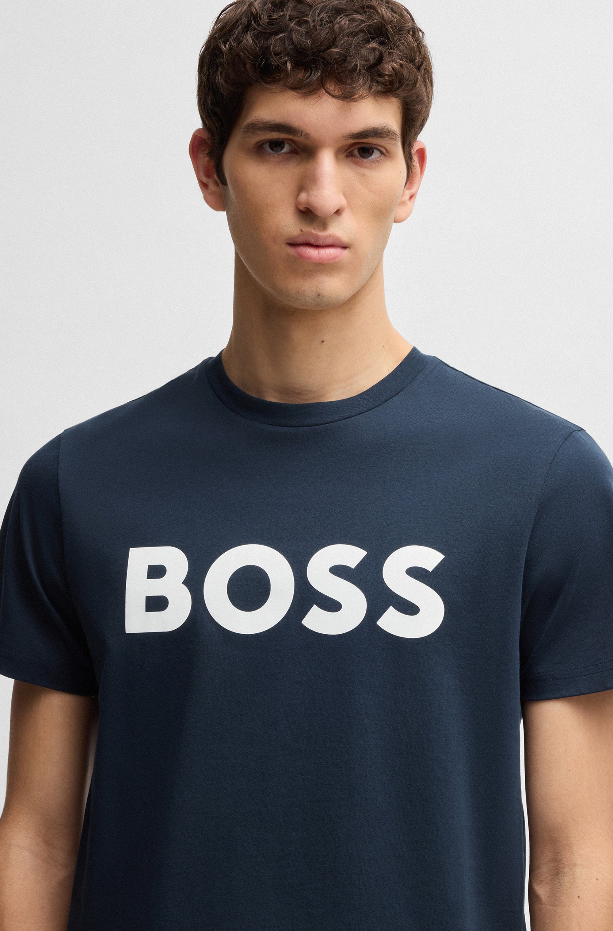 Boss Orange T-shirt Thinking met logoprint (1-delig)