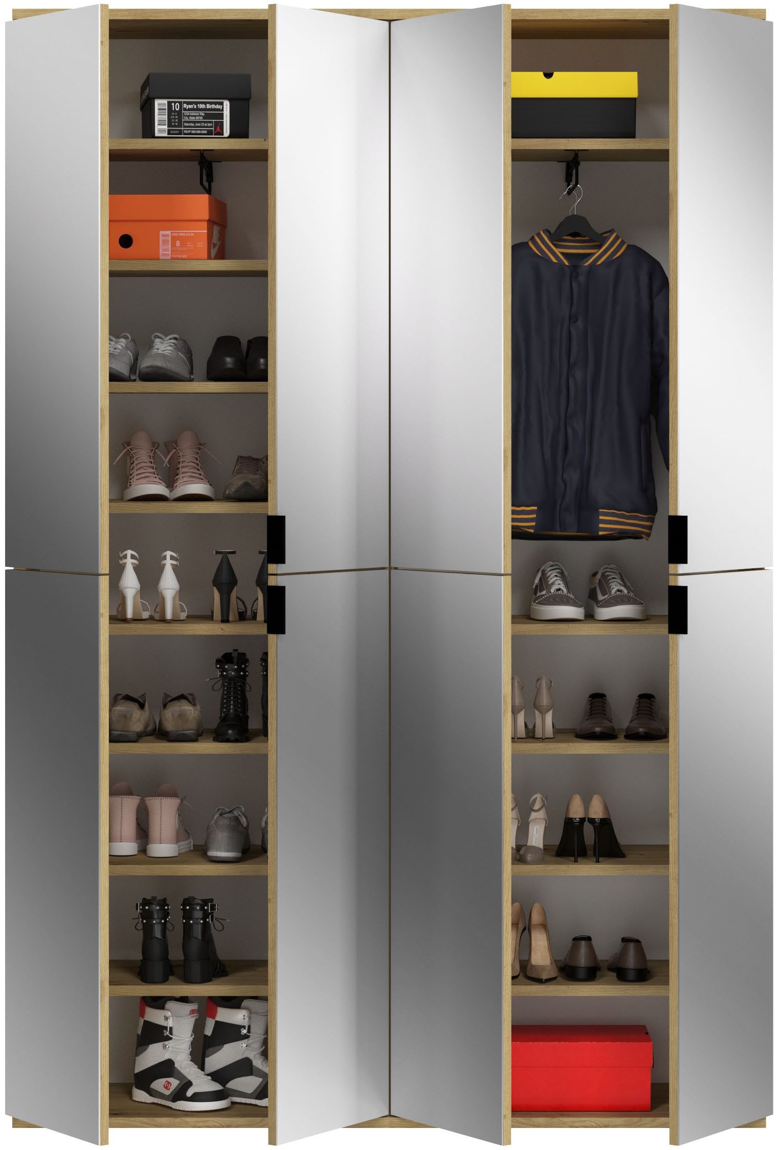 INOSIGN Halmeubelset Trondheim, Breedte 122 cm, bestaande uit 2 Kasten, 8 Deuren, 18 Vakken (set, 2-delig)