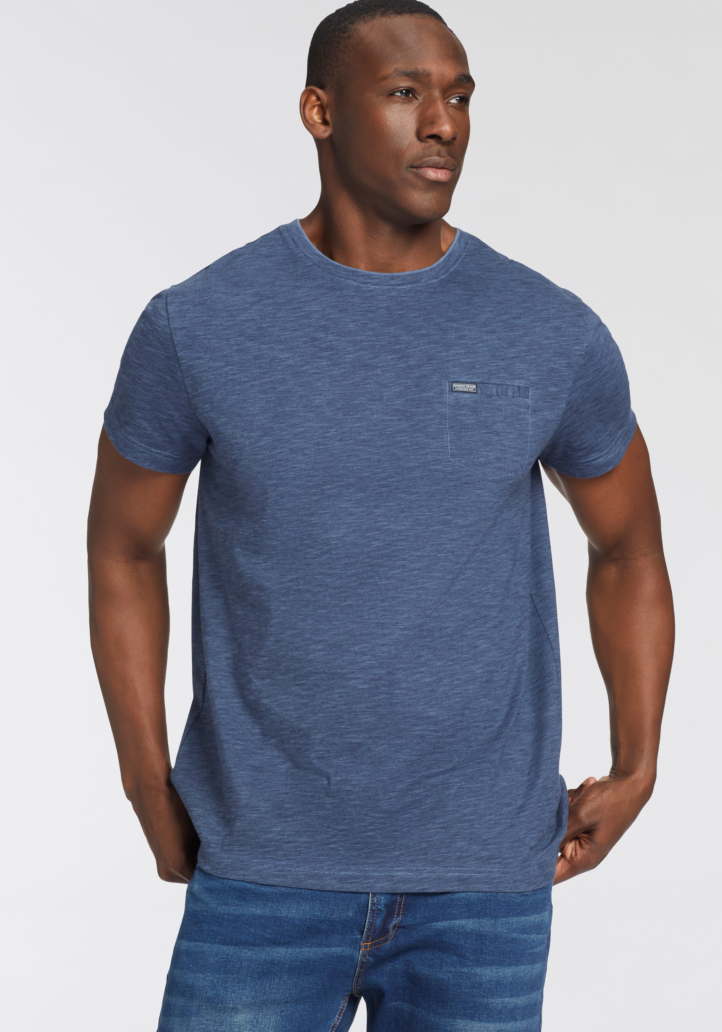 Bruno Banani T-shirt Met dubbele kraag en sierborstzak
