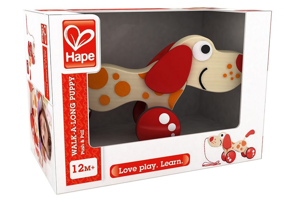 Hape Trekdier Hondje Puppy Bevordert fijne motoriek, coördinatie en voorstellingsvermogen