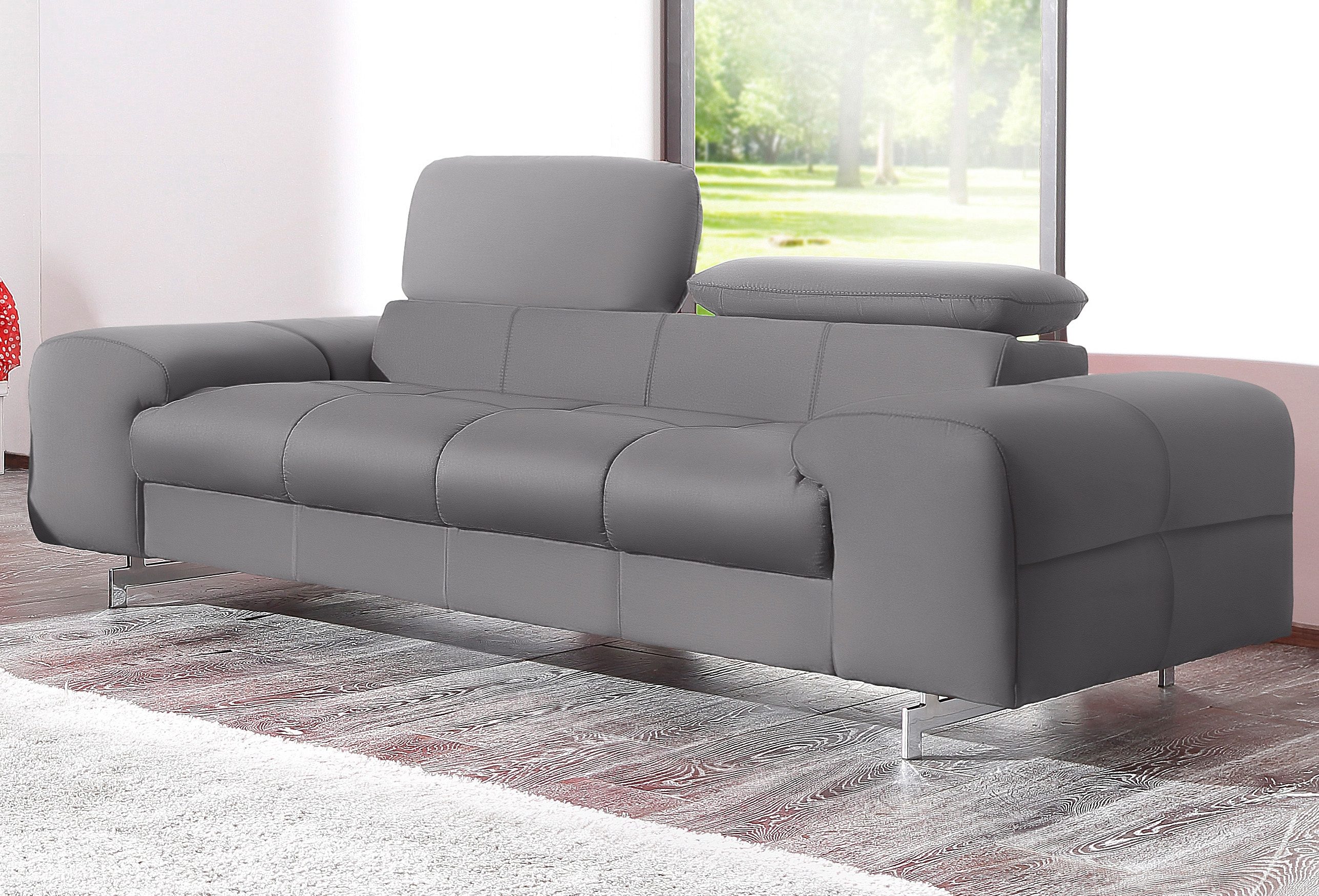COTTA 3-zitsbank Chef Big-sofa met verstelbare rugleuning, elegante metalen poten