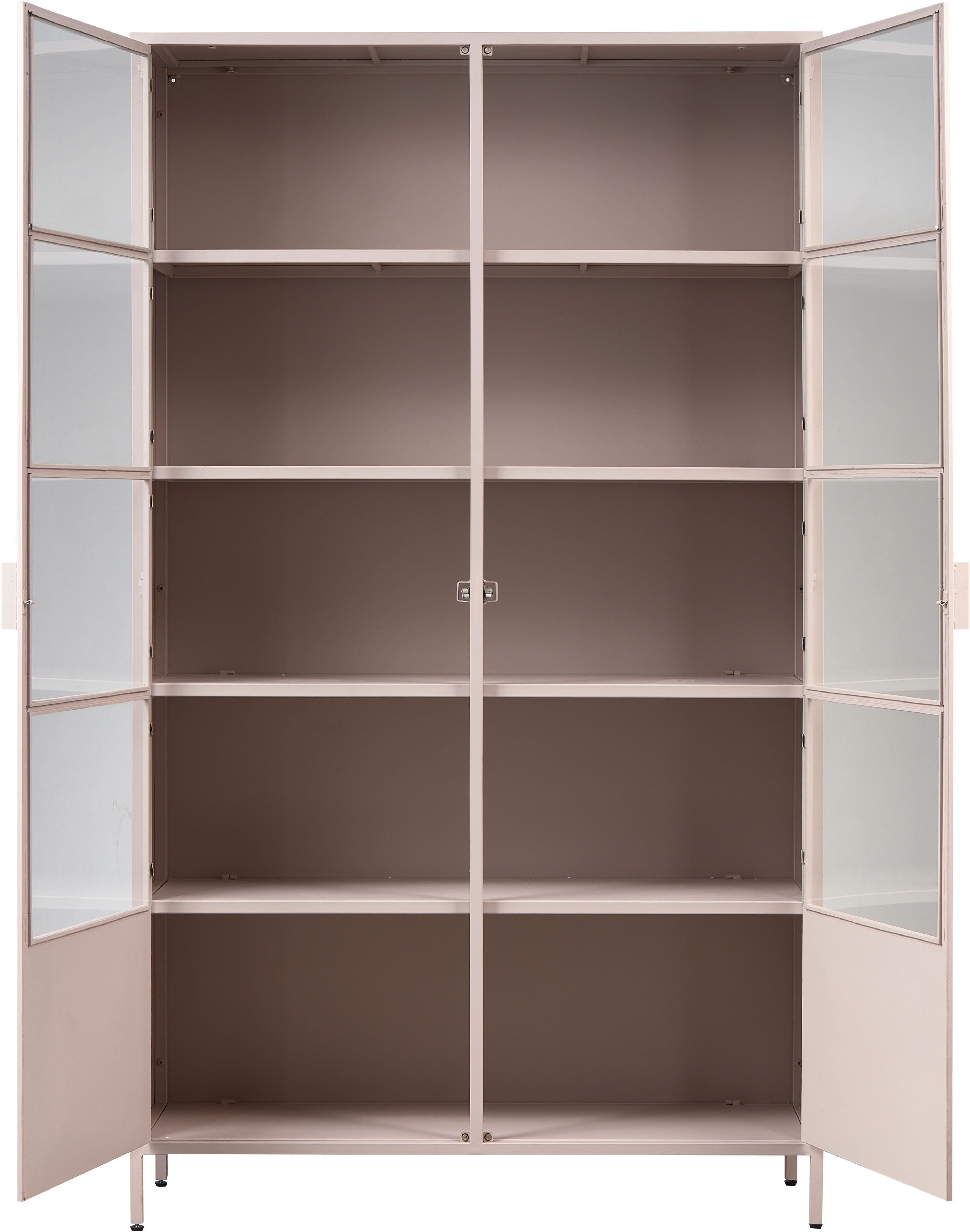 WOOOD Vitrinekast Ronja Halfglazen vitrine van gepoedercoat metaal, H 189 cm x B 110 cm