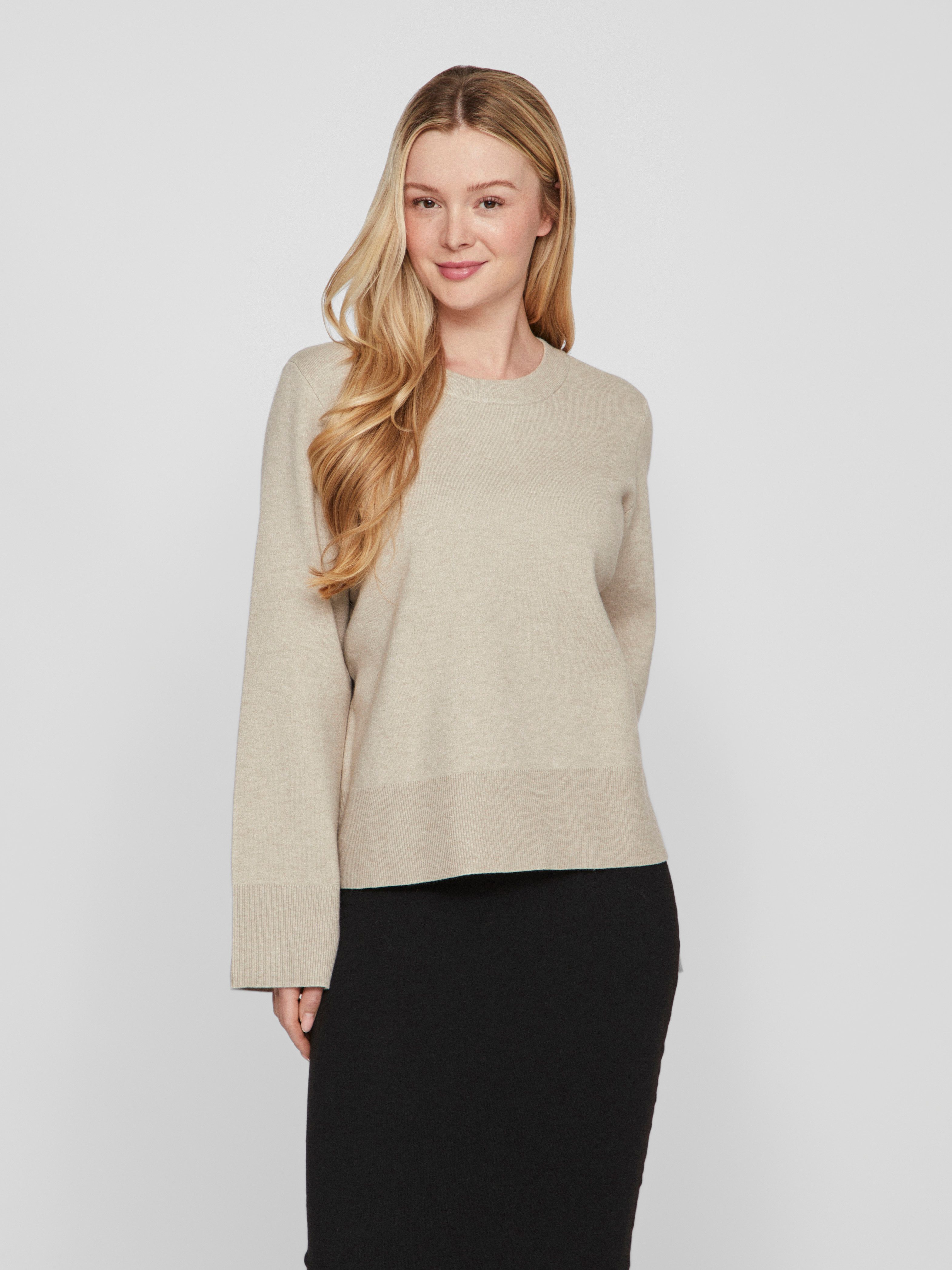 Vila Trui met ronde hals VICASSIE O-NECK L S KNIT TOP NOOS