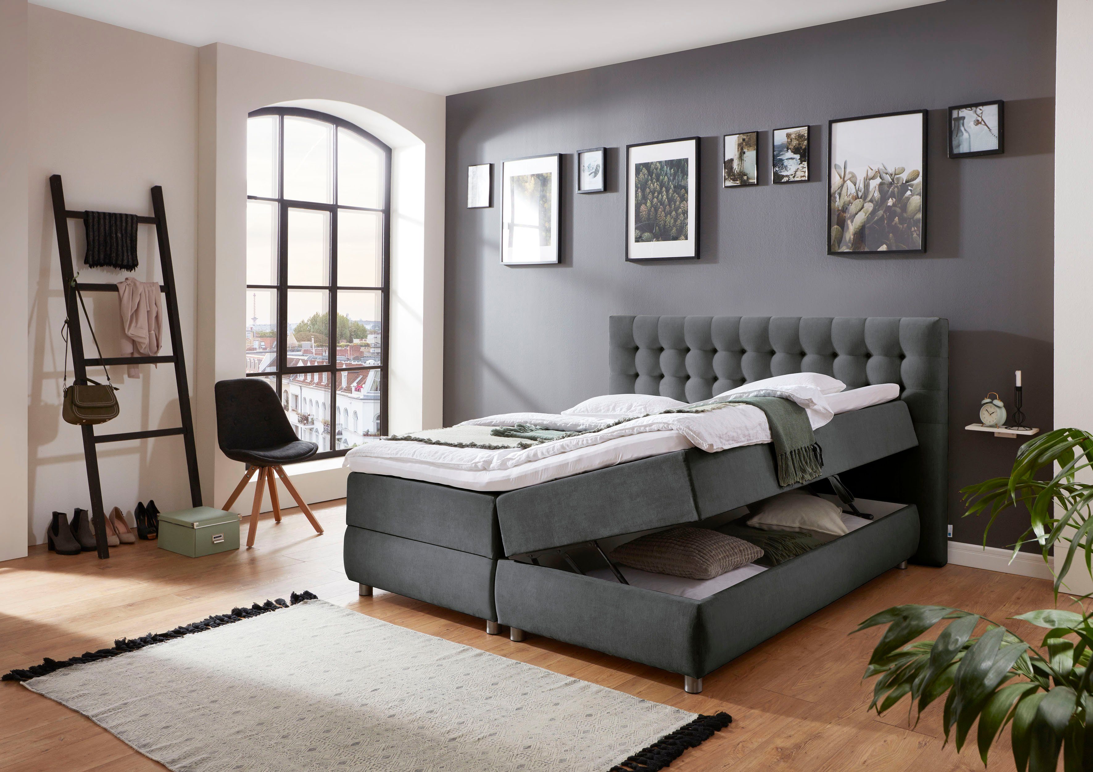 ATLANTIC home collection Boxspring TINA met bedkist en topmatras, ook in extra lang