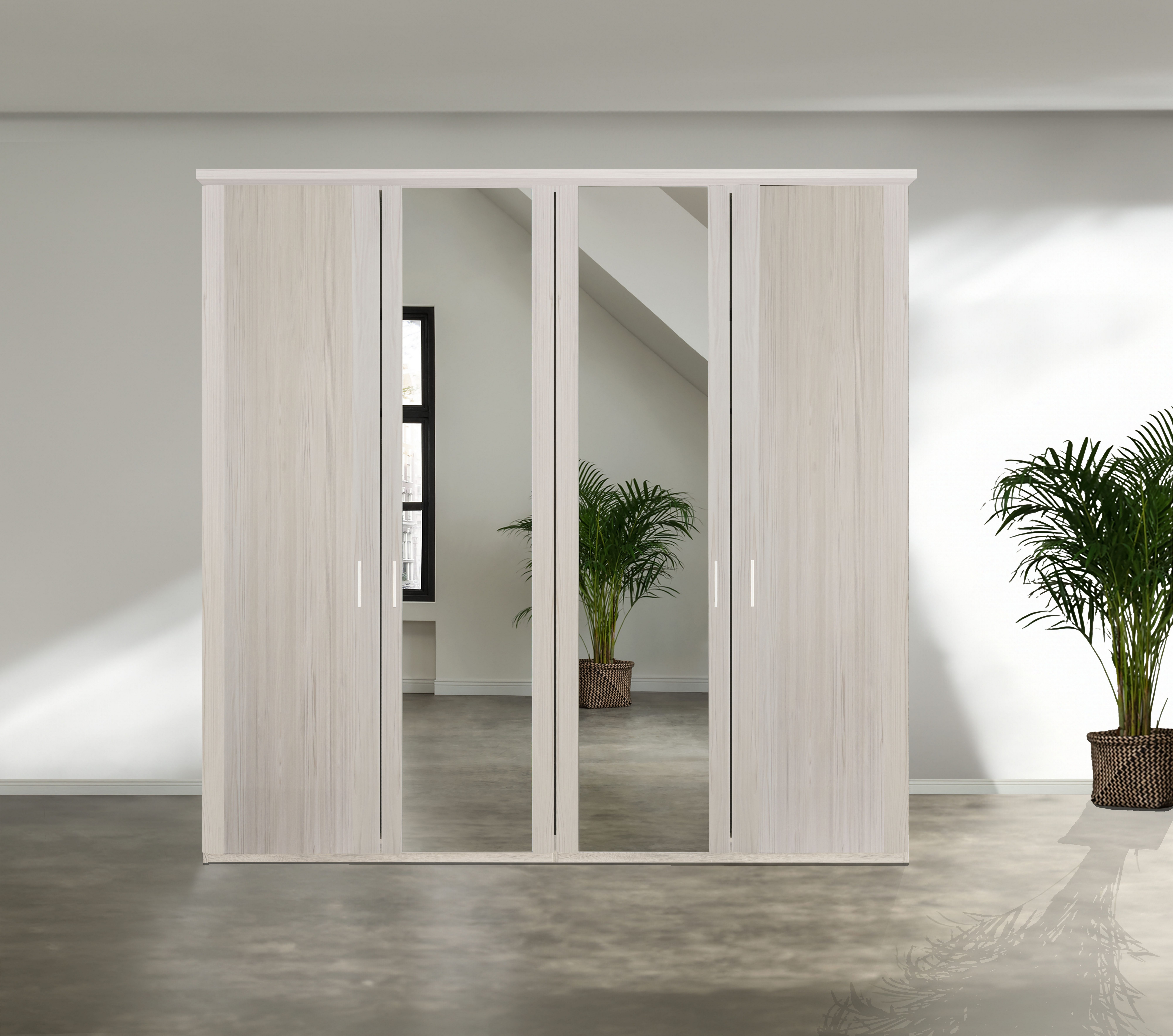 WIEMANN Draaideurkast Bern hoogwaardig beslag inclusief deurdemping kledingkasten maat 197,3 cm x 216 cm x 58 cm beige