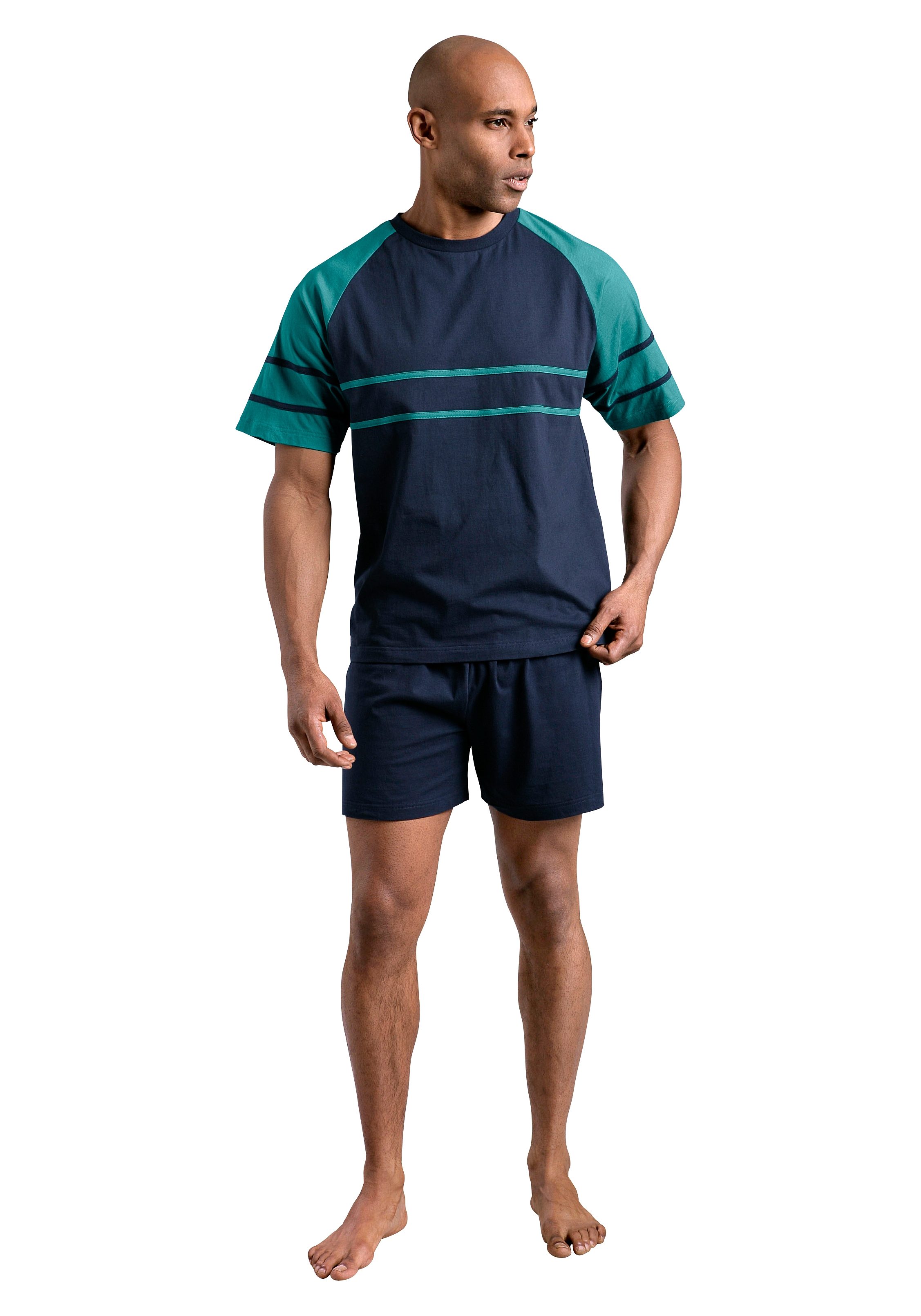 le jogger® Pyjama met opgestikte strepen (4-delig, Set van 2)