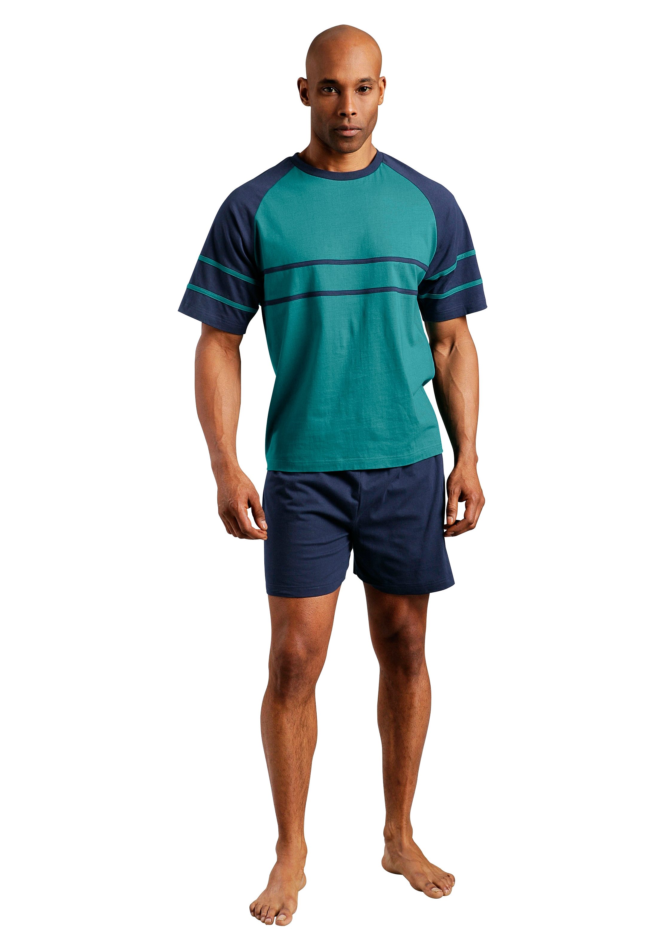 le jogger® Pyjama met opgestikte strepen (4-delig, Set van 2)