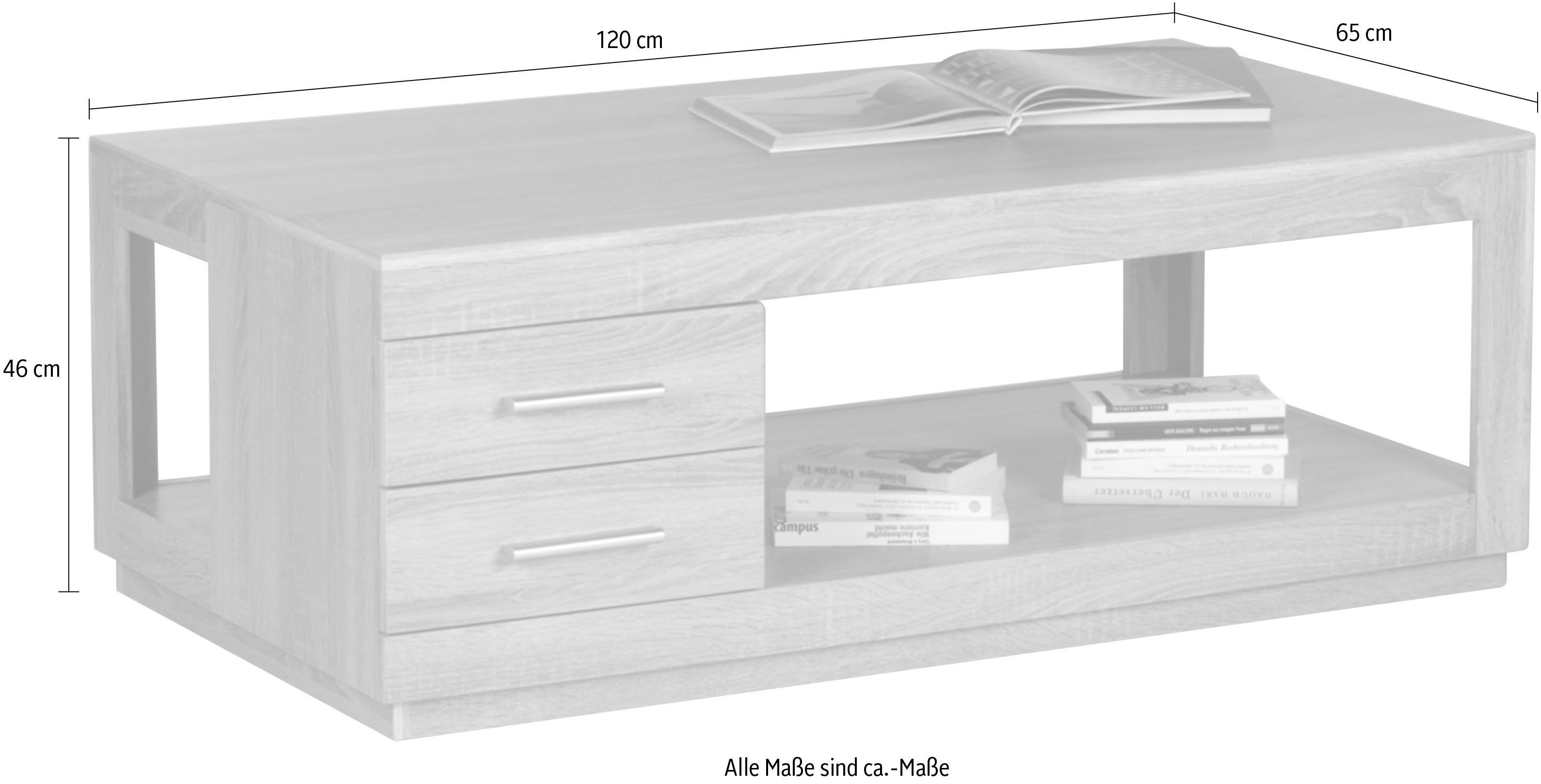 Stolkom Salontafel Festival Big met lades, salontafel BxHxD 120x46x65 cm