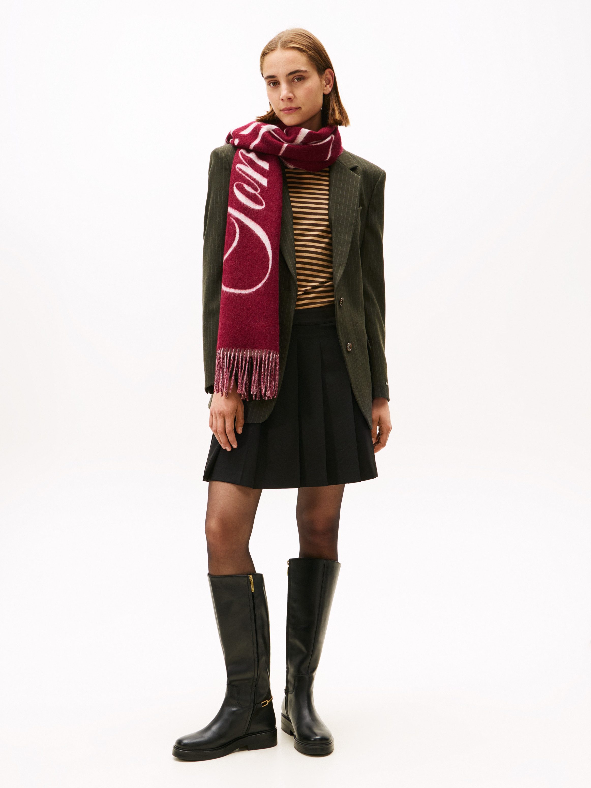 Tommy Hilfiger Plissérok TIMELESS WOOL PLEATED MINI SKIRT