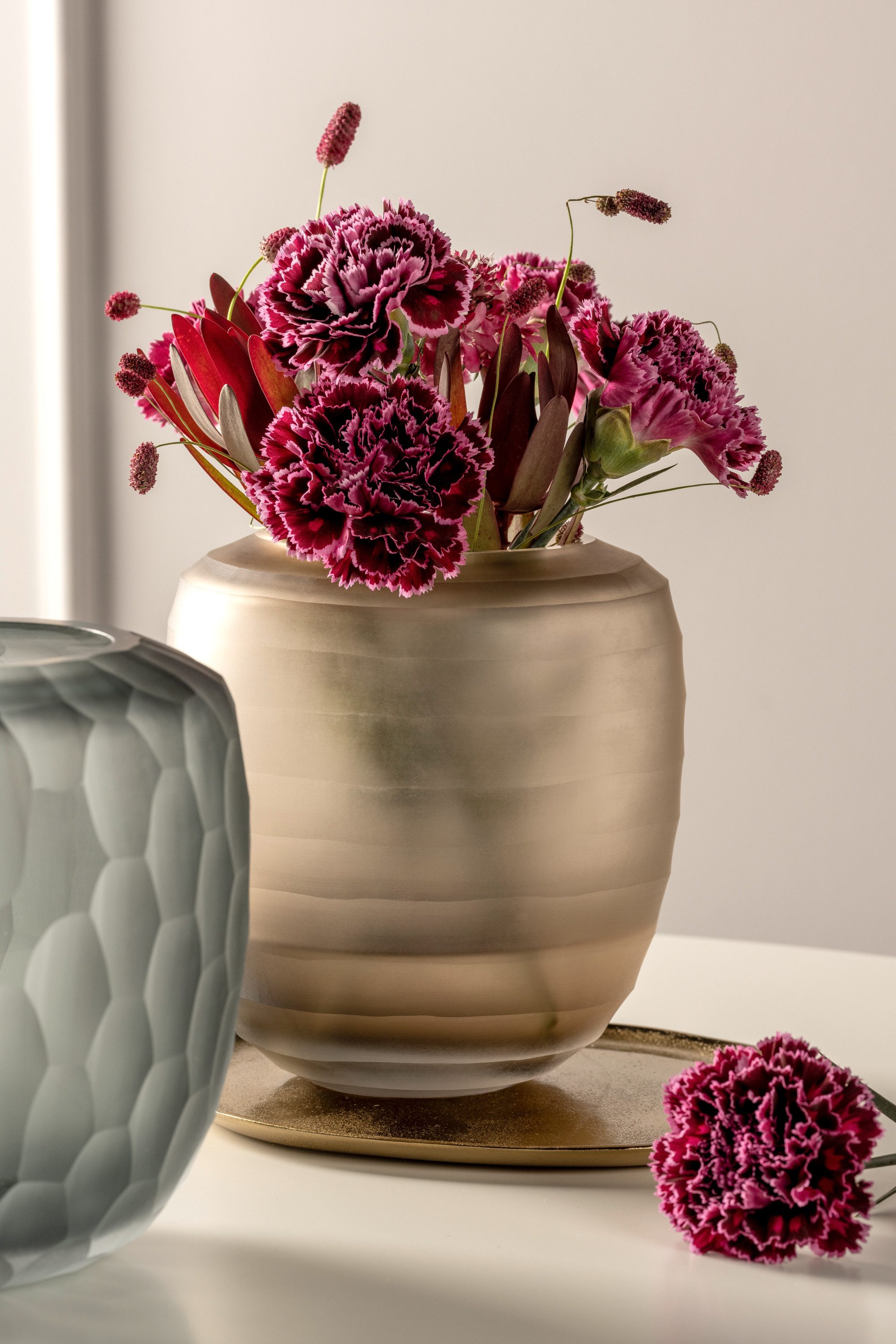 LEONARDO Tafelvaas Decoratieve vaas BELLAGIO uit glas, beige, handgemaakt (1 stuk)