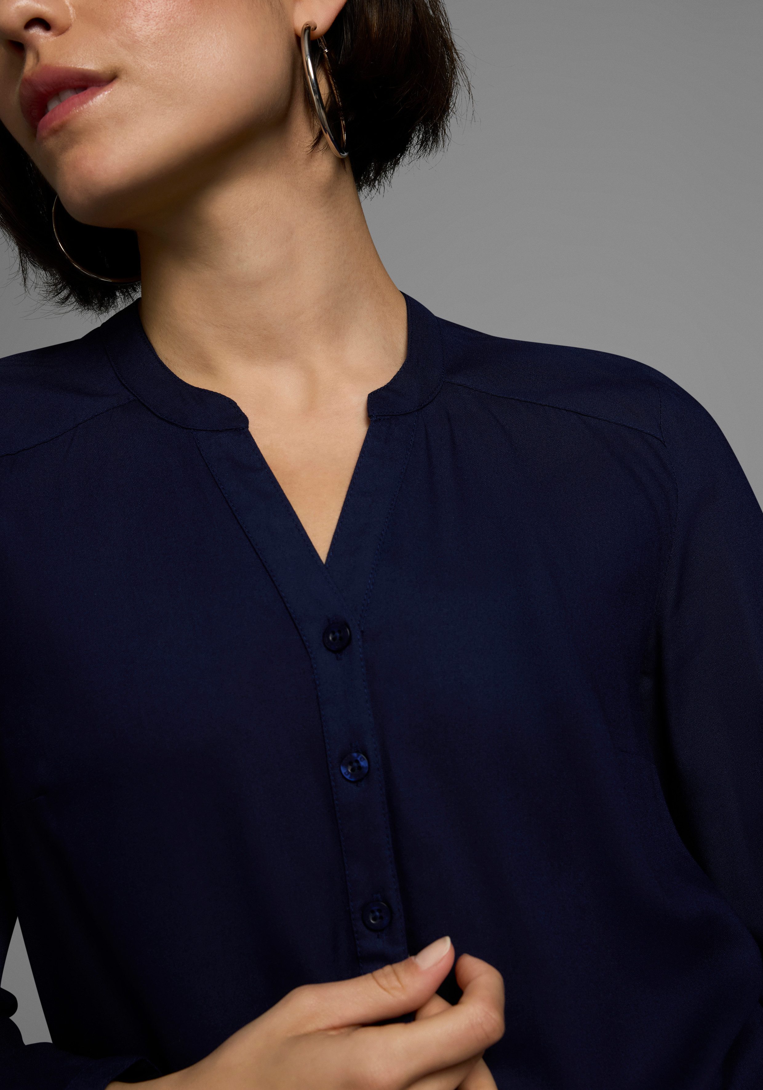 AJC Overhemdblouse van soepelvallende viscose