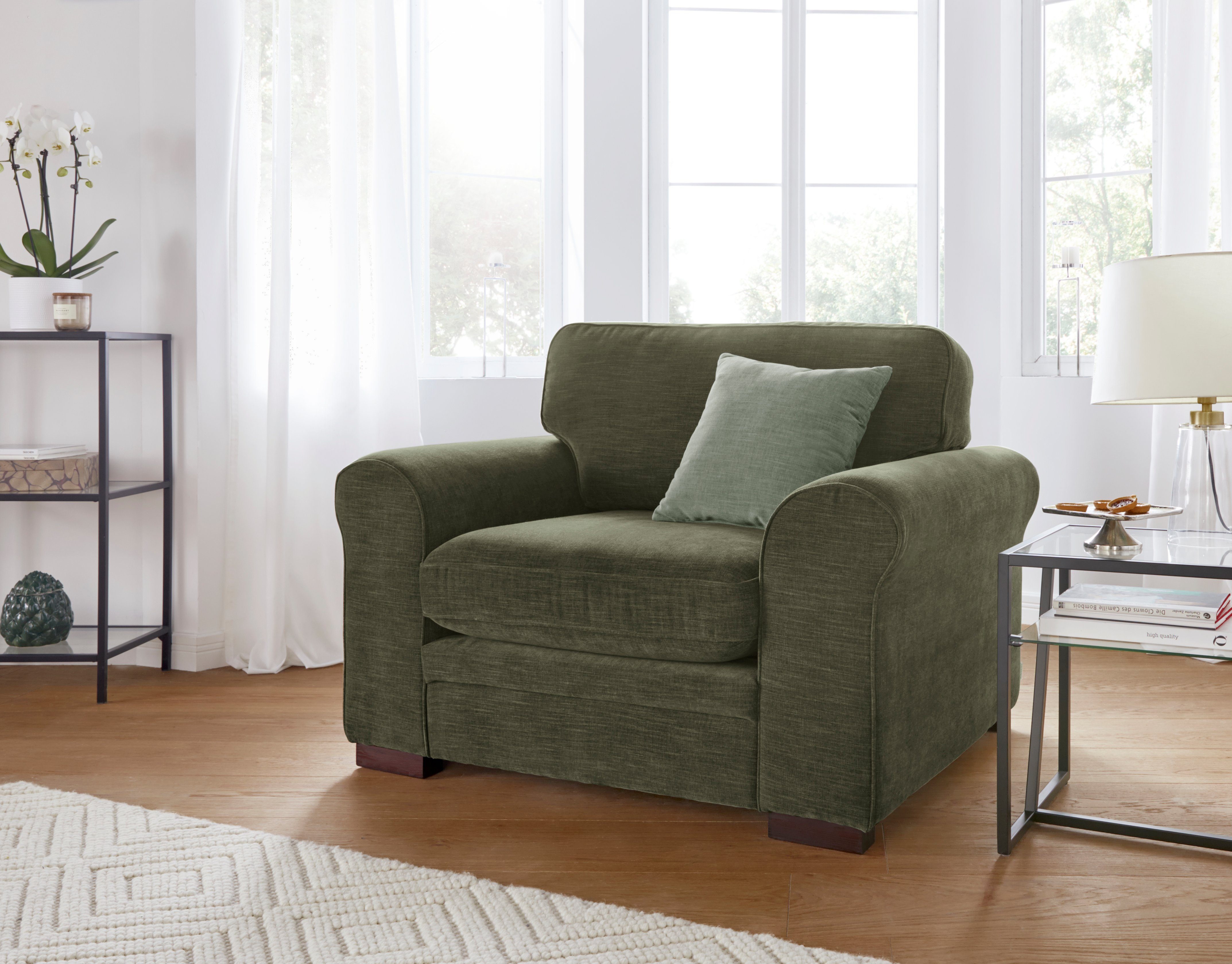 Home affaire Fauteuil Broughton zachte bekleding, passend bij de serie "broughton", in 3 soorten bekleding