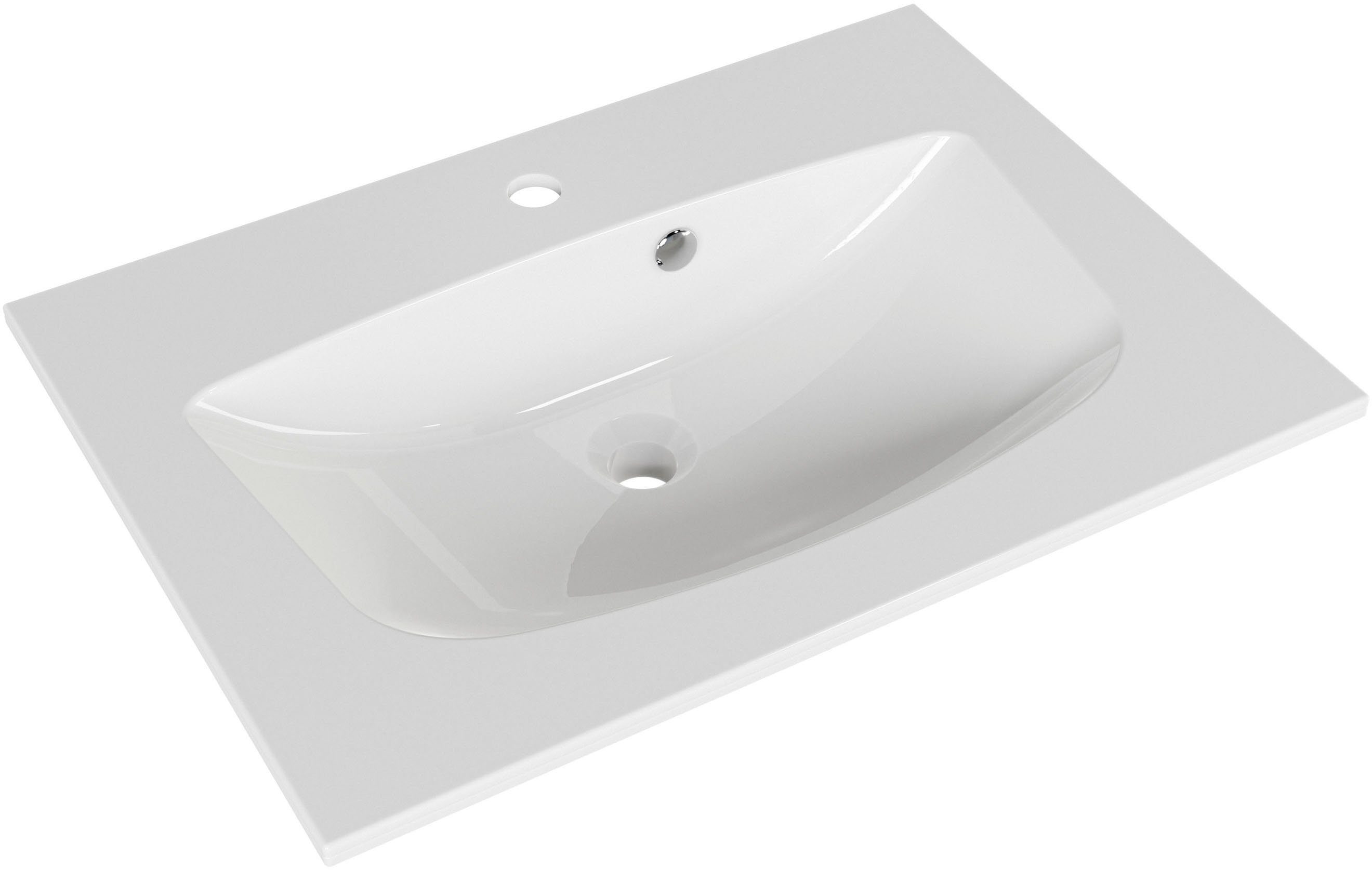 Saphir Wastafelonderkast Serie 6025 mineraalmarmeren wastafel met onderkast, 67 cm breed (2-delig)