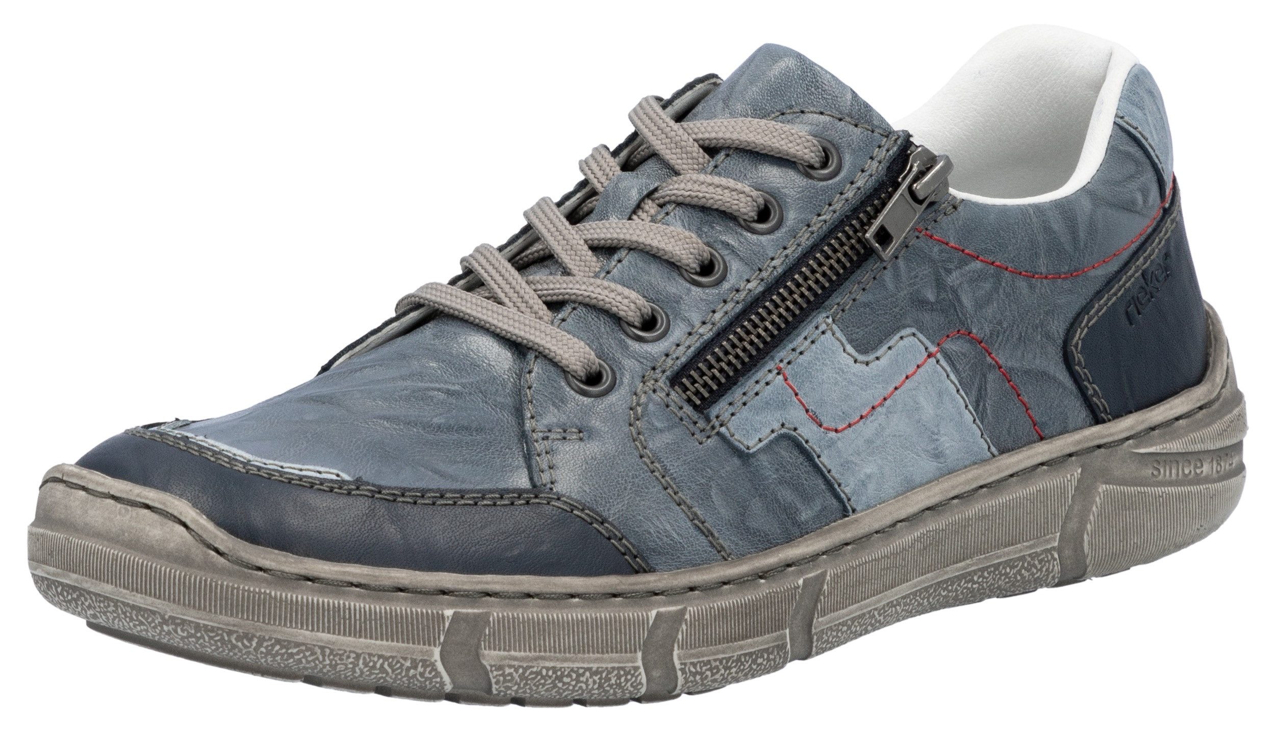 Rieker Sneakers , veterschoenen, lage schoen, vrijetijdsschoen met ritssluiting