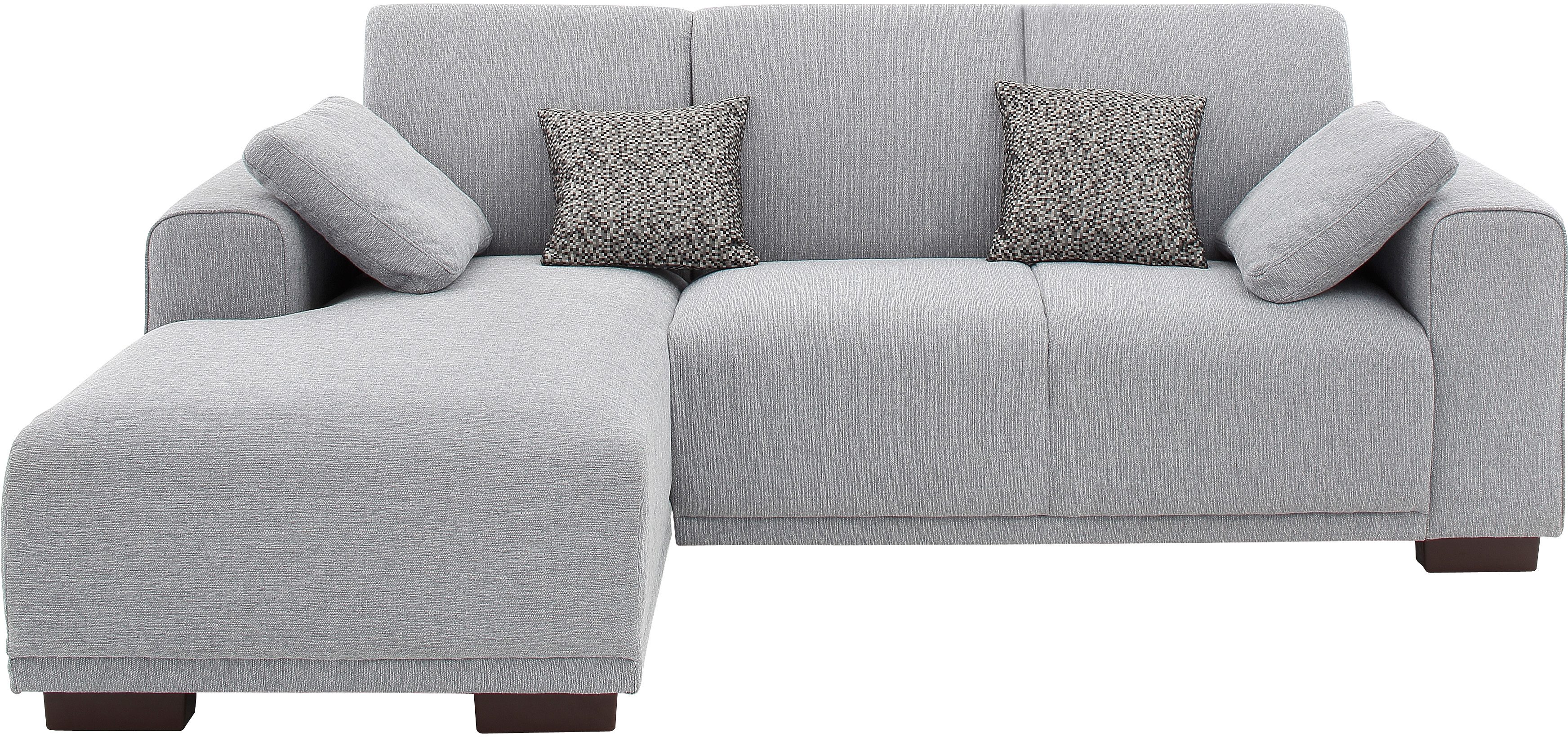 Home affaire Hoekbank BORNHOLM L-vorm met chaise longue, afmetingen B/D/H: 234/162/85 cm Recamiere links of rechts bestelbaar, golfvering, inclusief 2 kussens