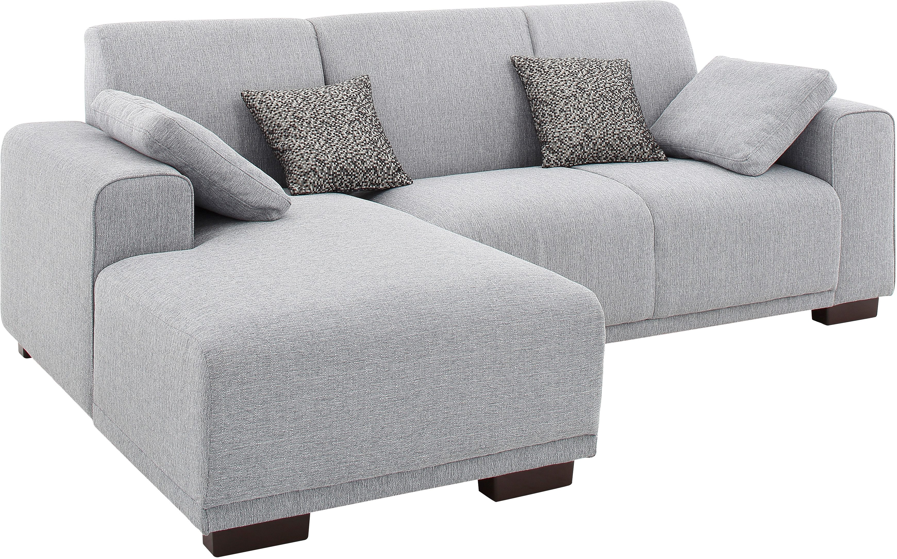 Home affaire Hoekbank BORNHOLM L-vorm met chaise longue, afmetingen B/D/H: 234/162/85 cm Recamiere links of rechts bestelbaar, golfvering, inclusief 2 kussens