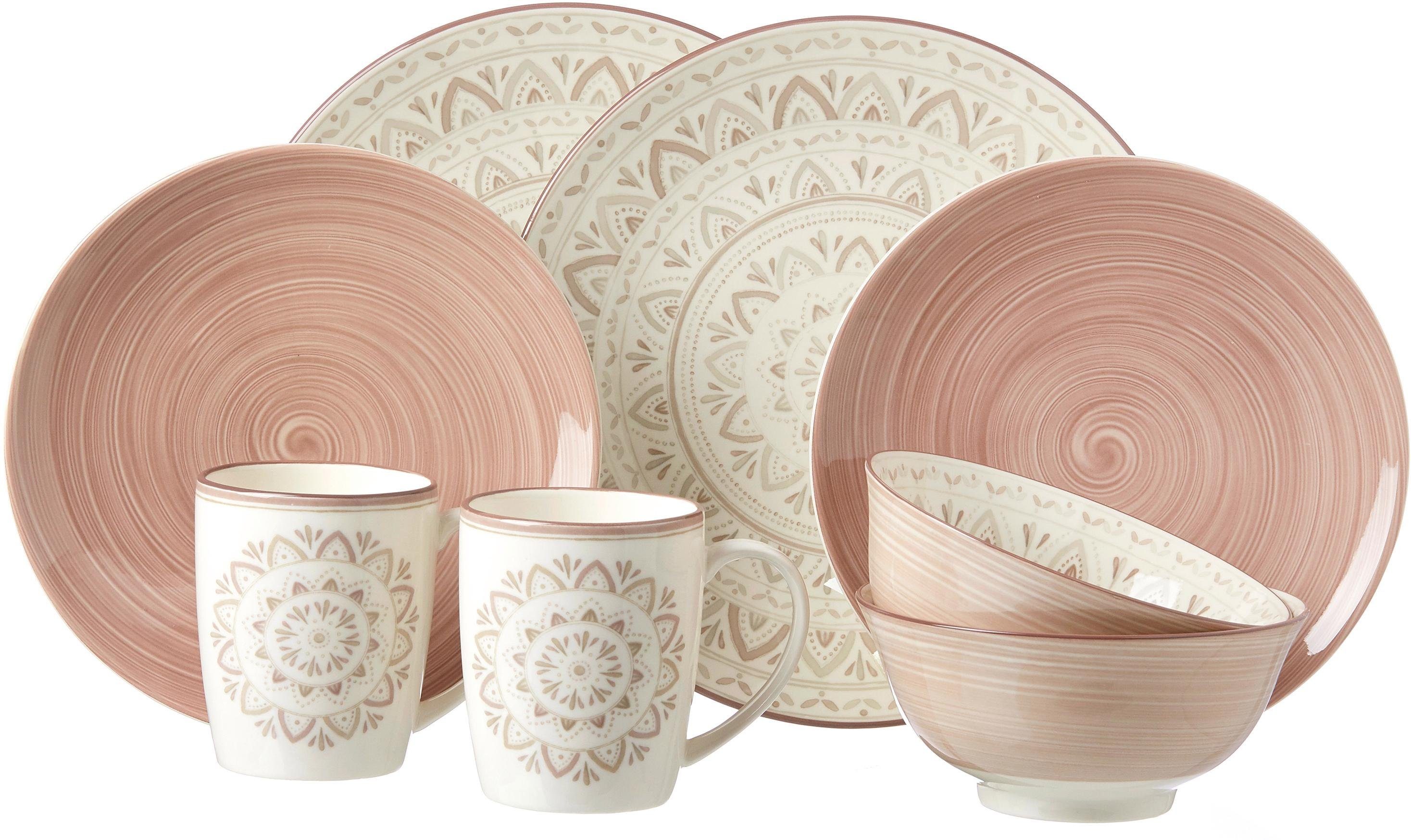 Ritzenhoff & Breker Combi-servies Serviesset, servies Valencia (set, 8-delig) serviezen beige