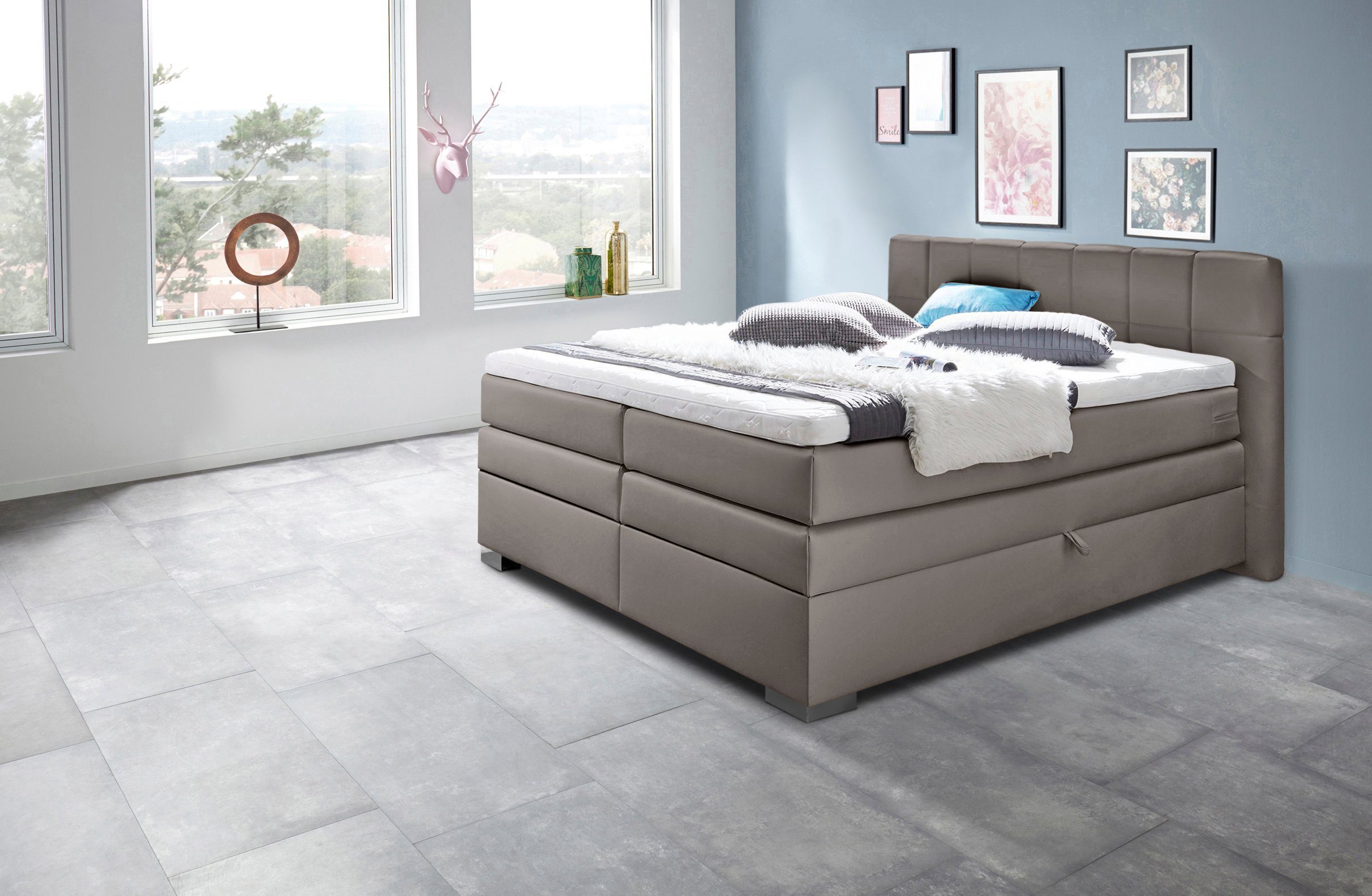INOSIGN Boxspring Airdrie inclusief bedkist en topper