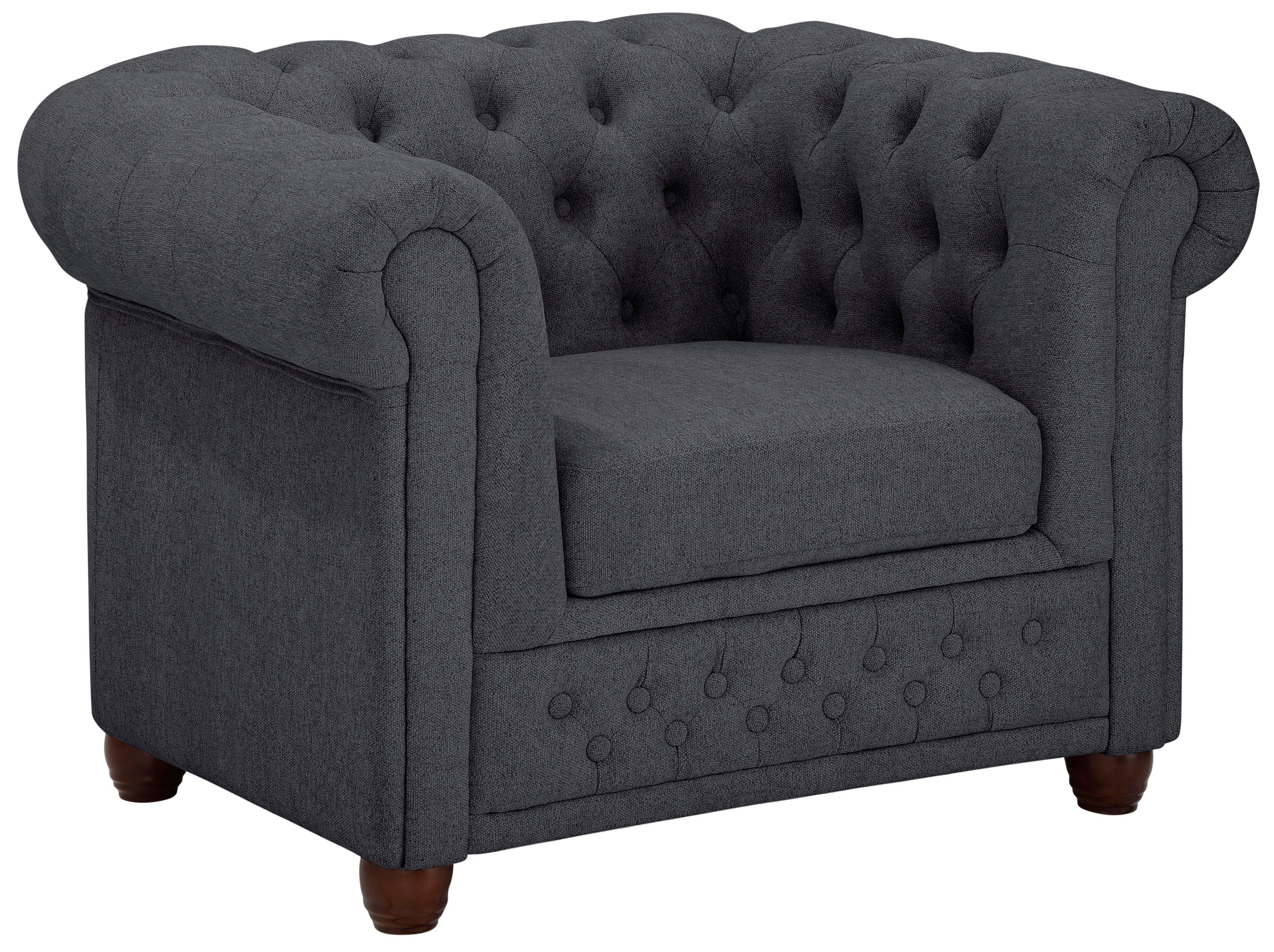 Home affaire Chesterfield-fauteuil New Castle fauteuil hoogwaardige capitonnage, bxdxh: 104x86x72 cm