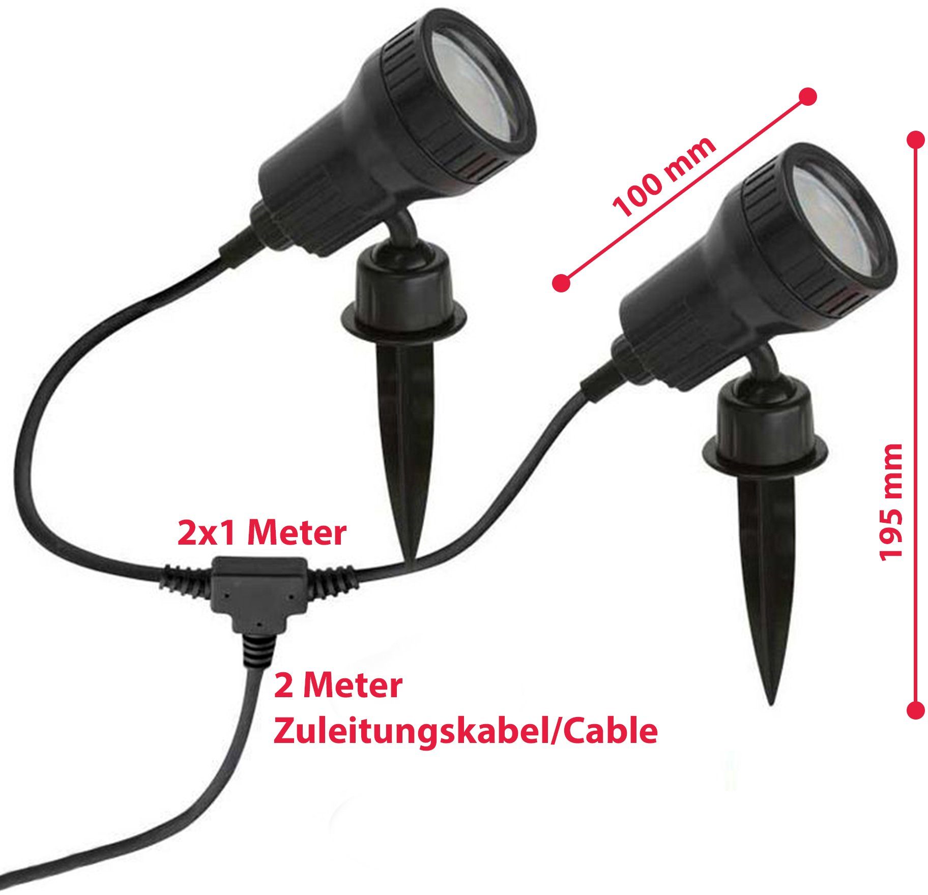 B.K.Licht Led-tuinlamp NIMA LED tuinspot, grondspies, buitenstraaler, spiesstraaler, 2-pack (2 stuks)