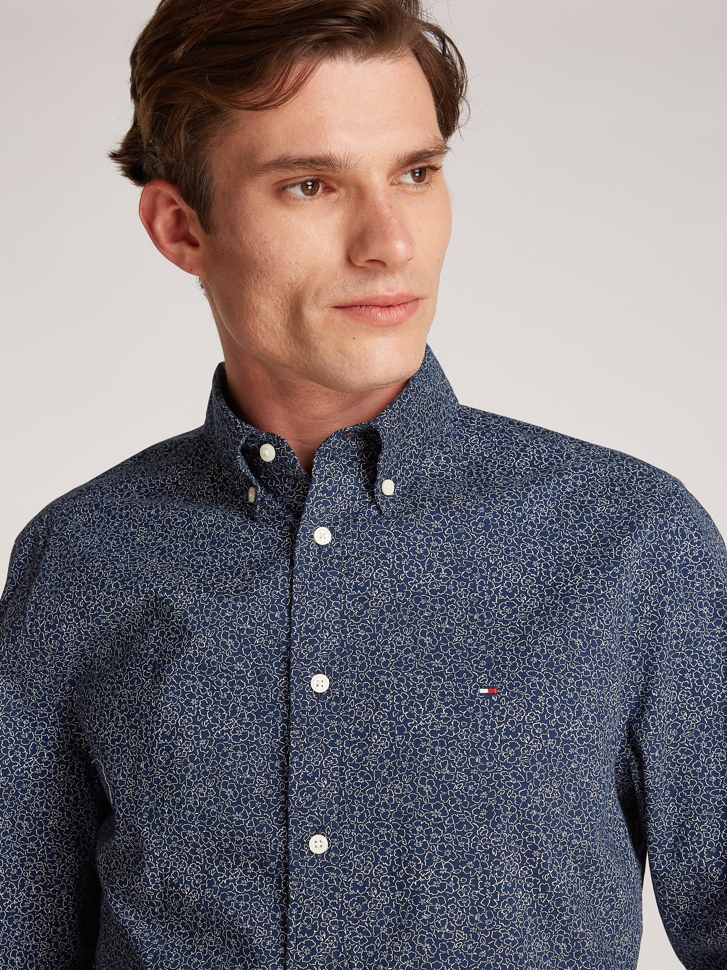 Tommy Hilfiger Overhemd met lange mouwen FLEX POPLIN LINR FLORAL RF SHIRT