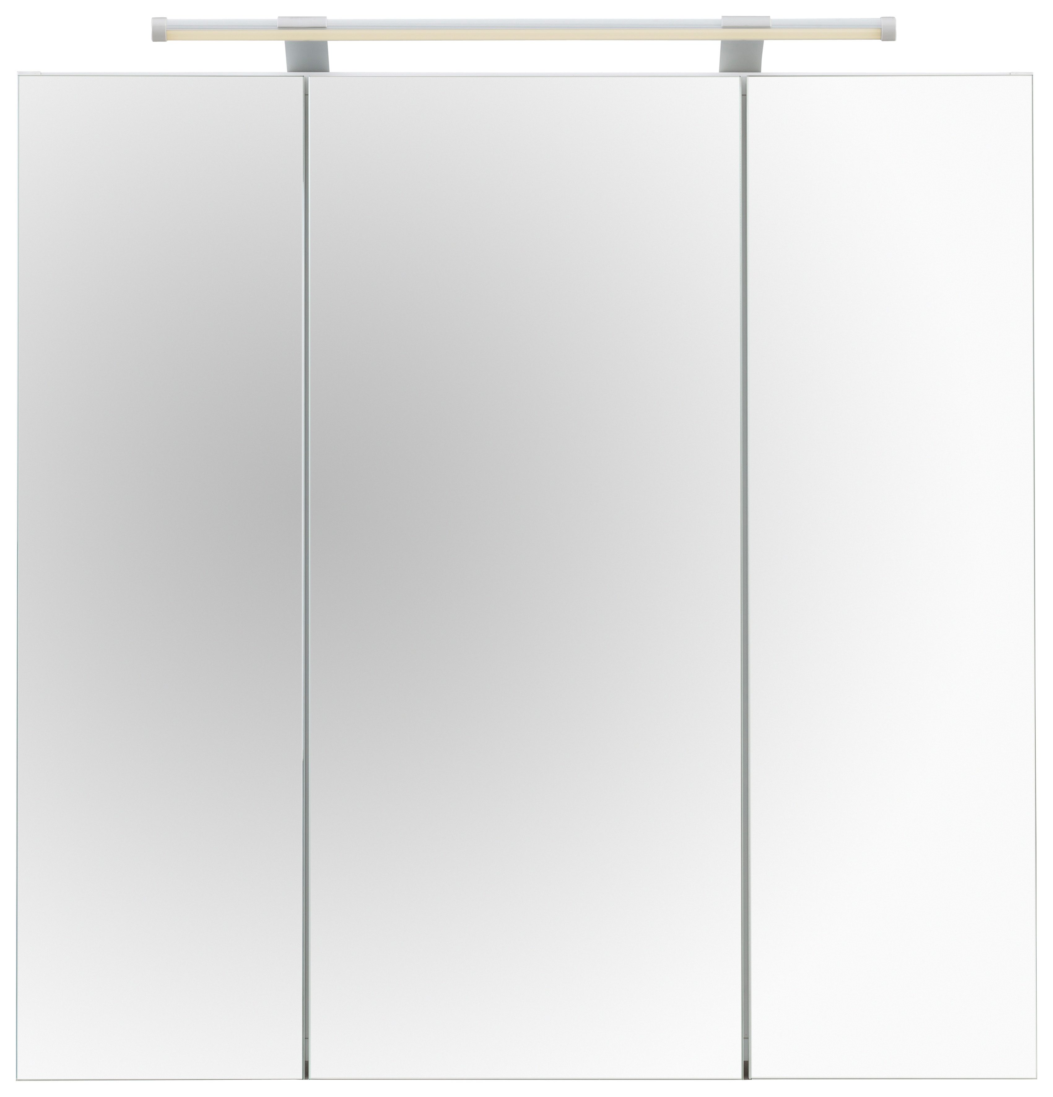 Schildmeyer Spiegelkast Dorina Breedte 70 cm, 3-deurs, ledverlichting, schakelaar-/stekkerdoos, glasplateaus, Made in Germany