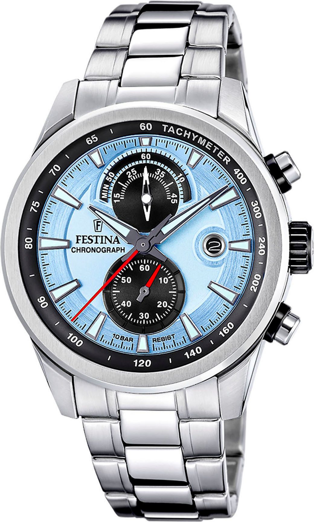 Festina Chronograaf Timeless Chronograph Quartzhorloge, horloge, herrenuur, roestvrijstalen band, analoog, dag