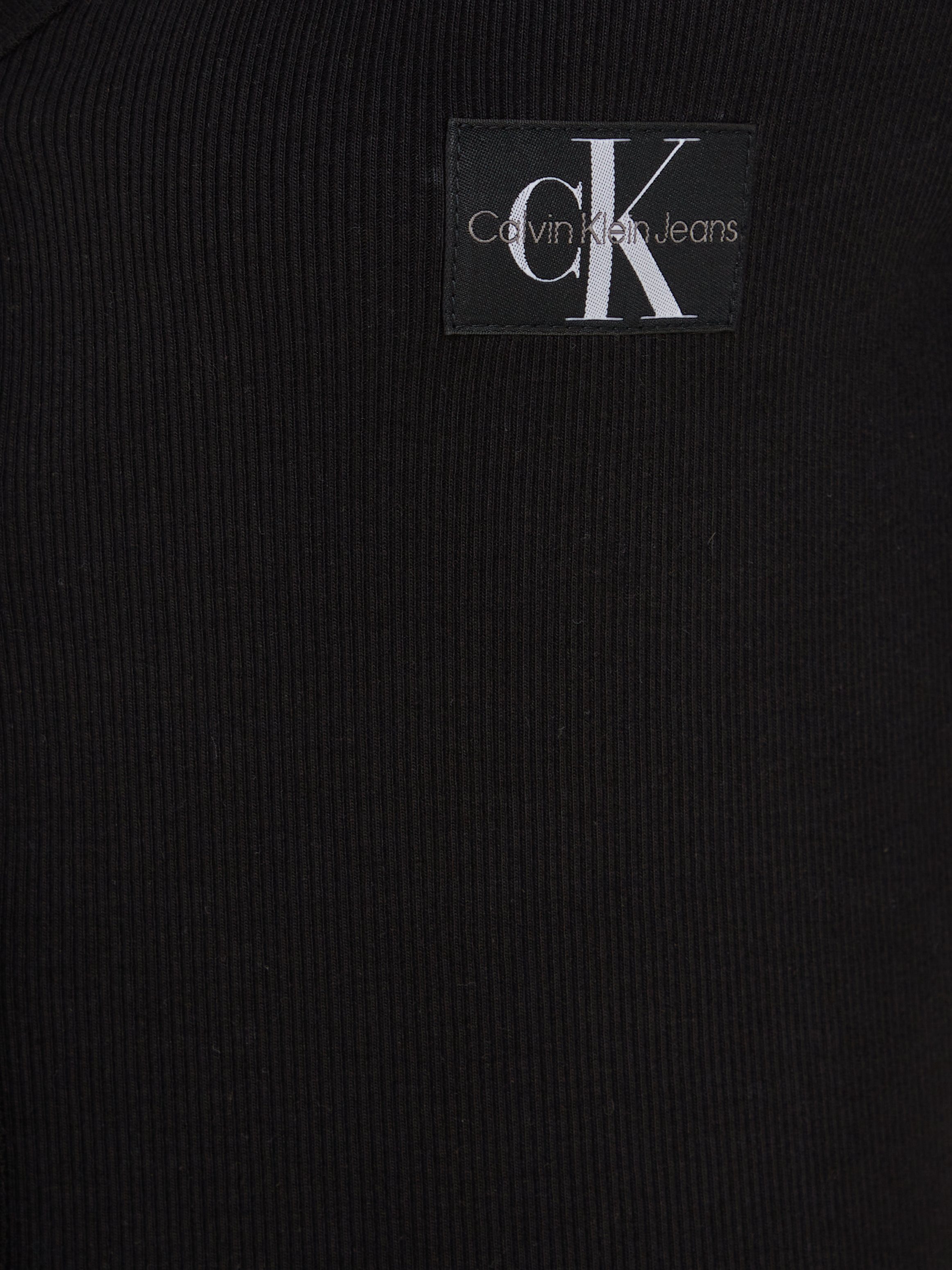 Calvin Klein Jerseyjurk LABEL LONG SLEEVE RIB DRESS