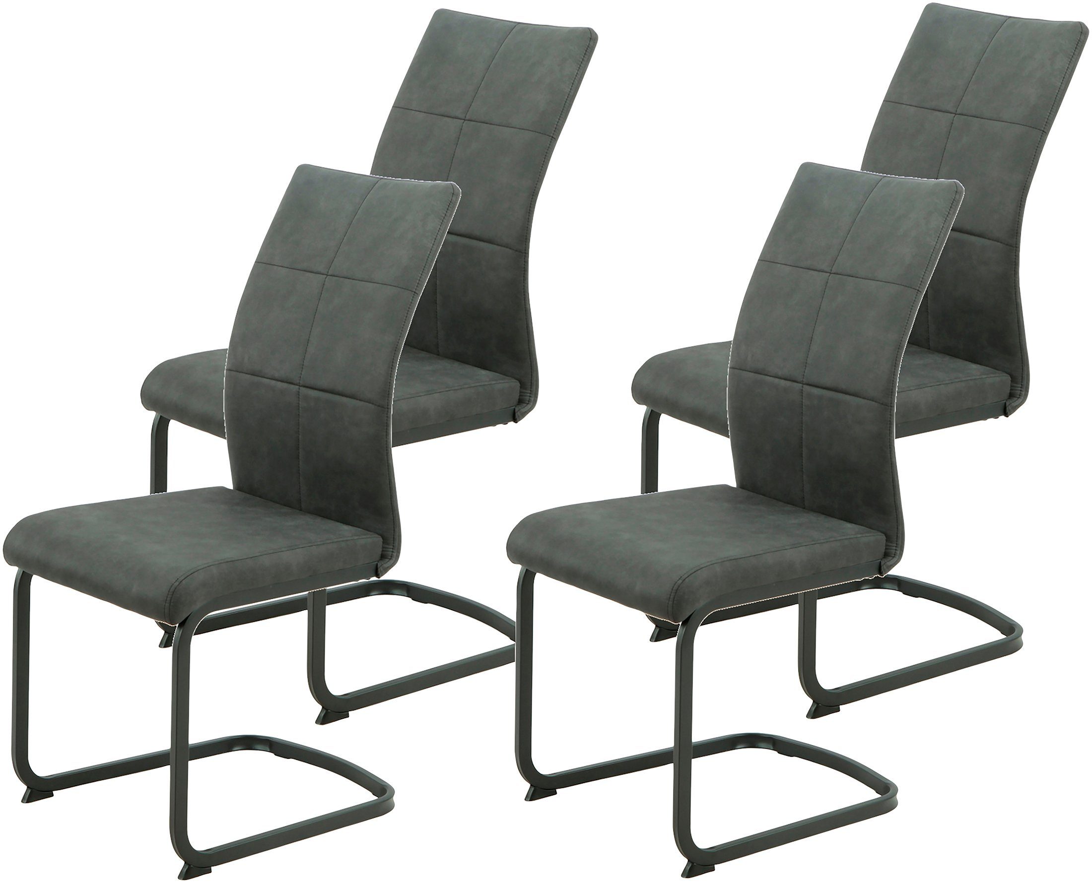 HELA Vrijdragende stoel Melanie Vintage-look (set) zweefstoelen zwart