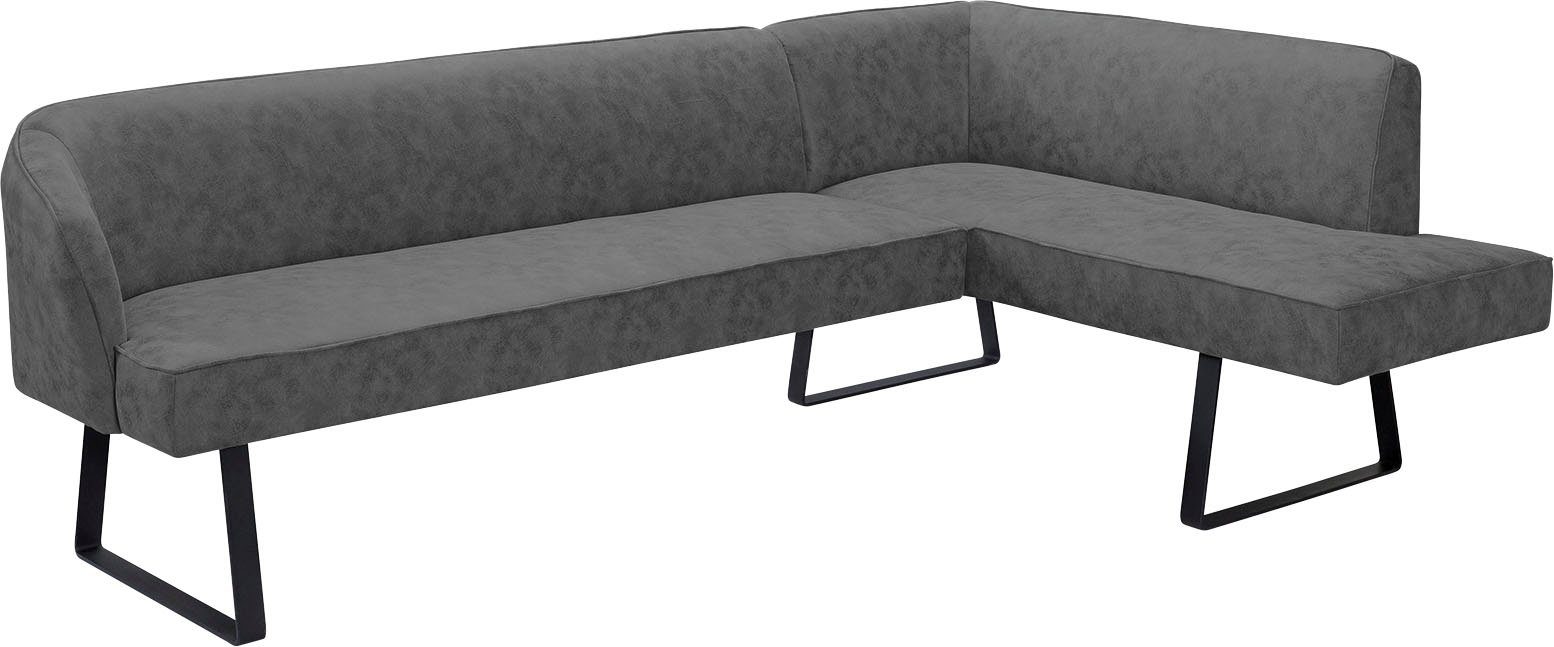 exxpo - sofa fashion Hoekbank Americano met opstaande naad en metalen poten, bekleding in verschillende kwaliteiten