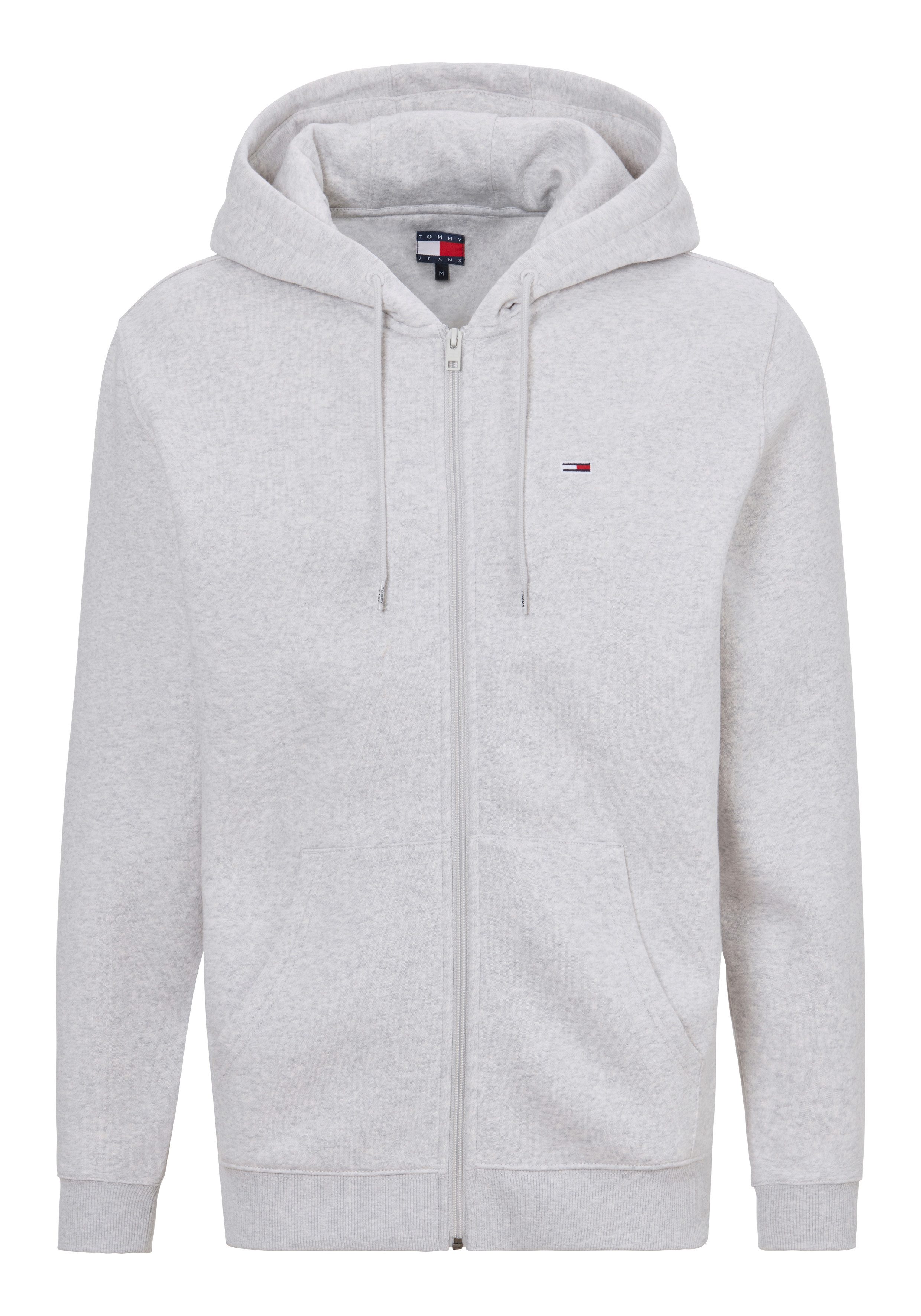 TOMMY JEANS Sweatshirt TJM REG S FLAG ZIP FLEECE THRU met geborduurd merklogo op borsthoogte