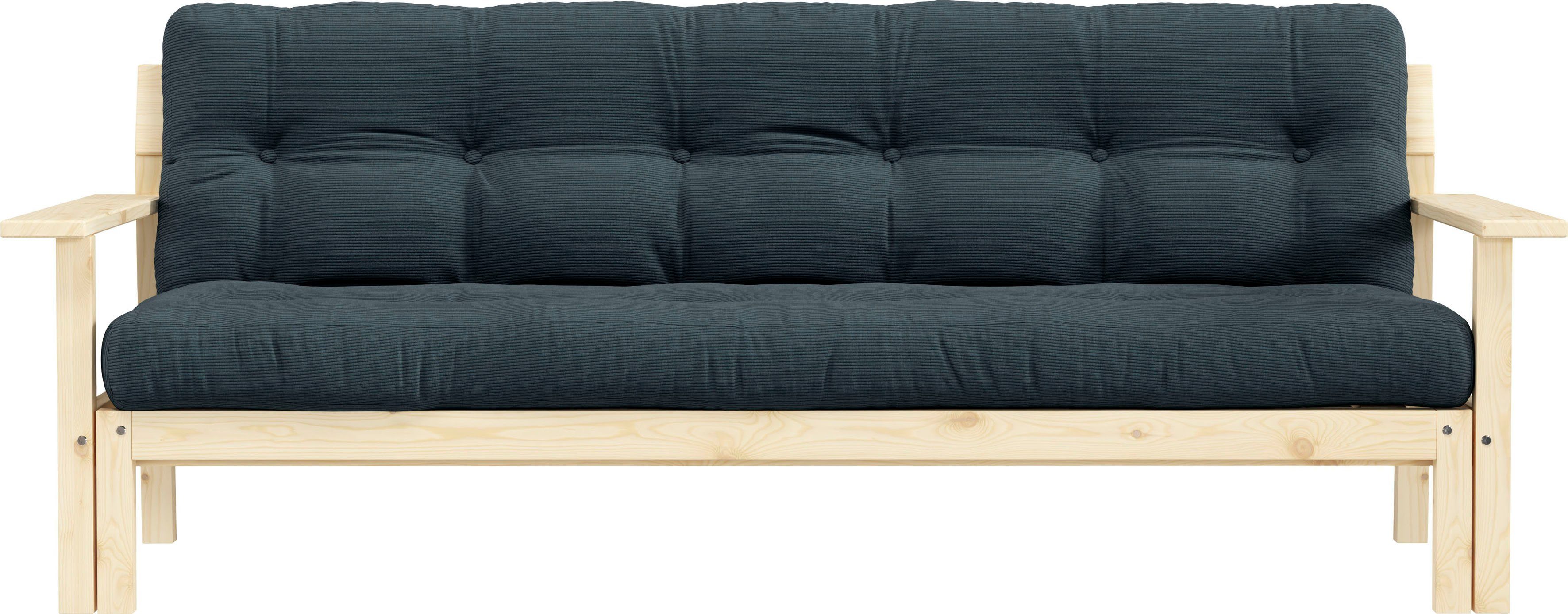 Karup Slaapbank Unwind Met houtstructuur, incl. futonmatras, ligoppervlak 130x190 cm blauw, slaapbanken