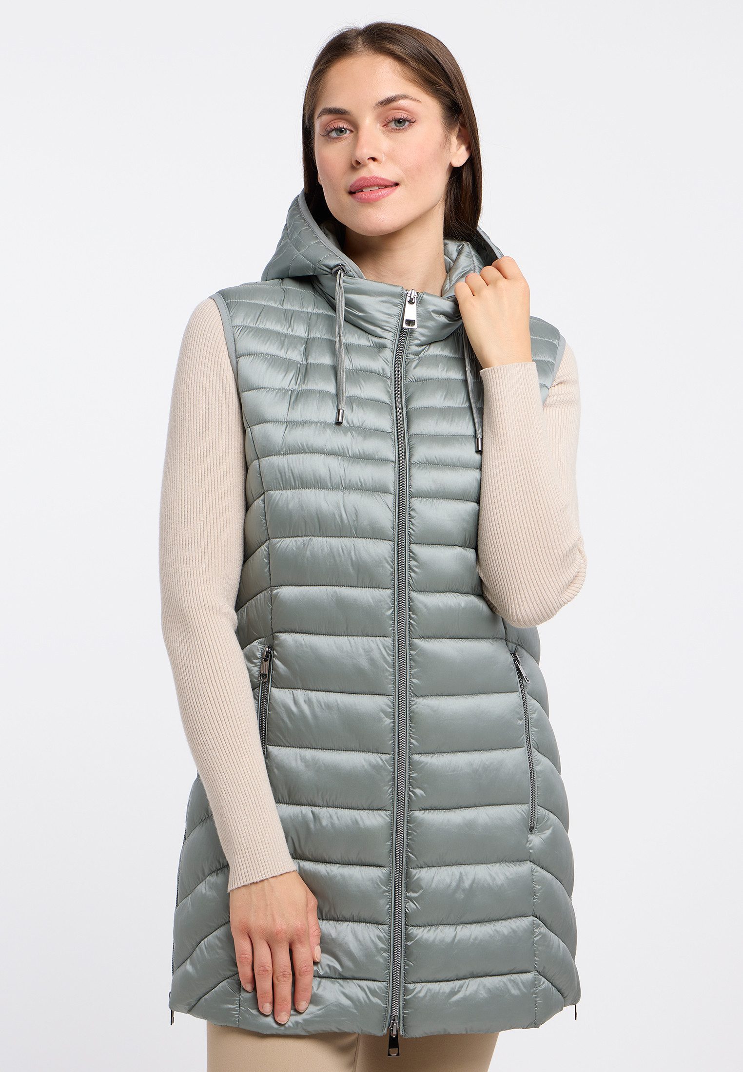 Barbara Lebek Bodywarmer met een capuchon