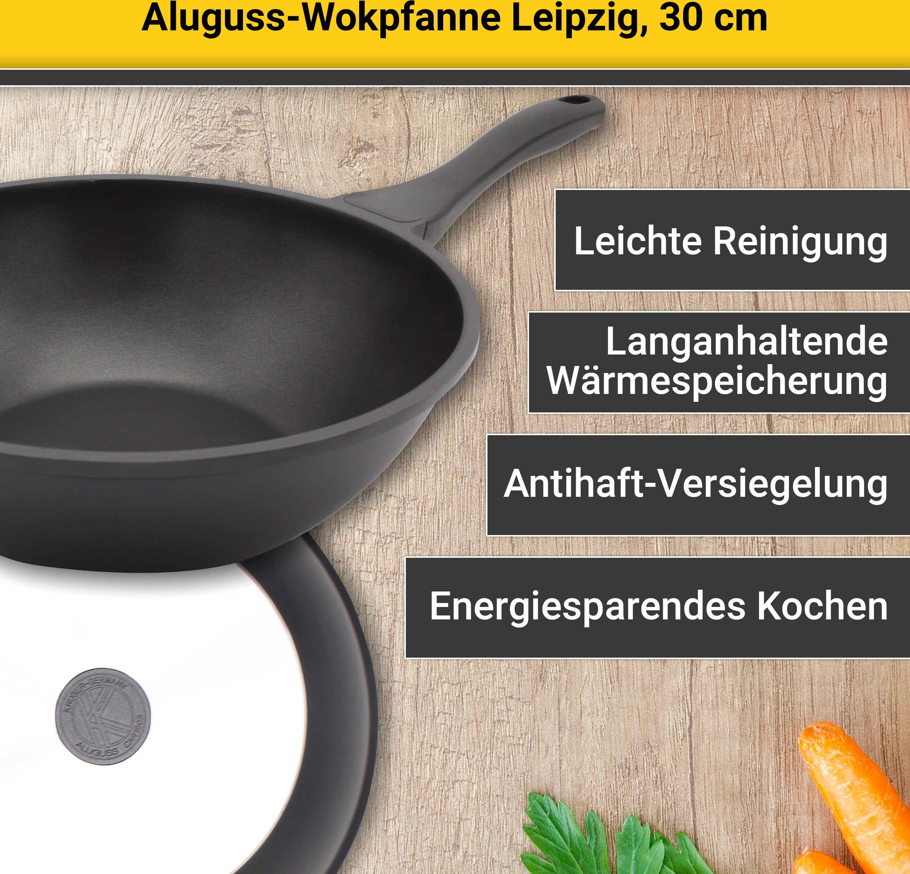 Krüger Wok Alugiet wokpan LEIPZIG, 30 cm (1-delig)