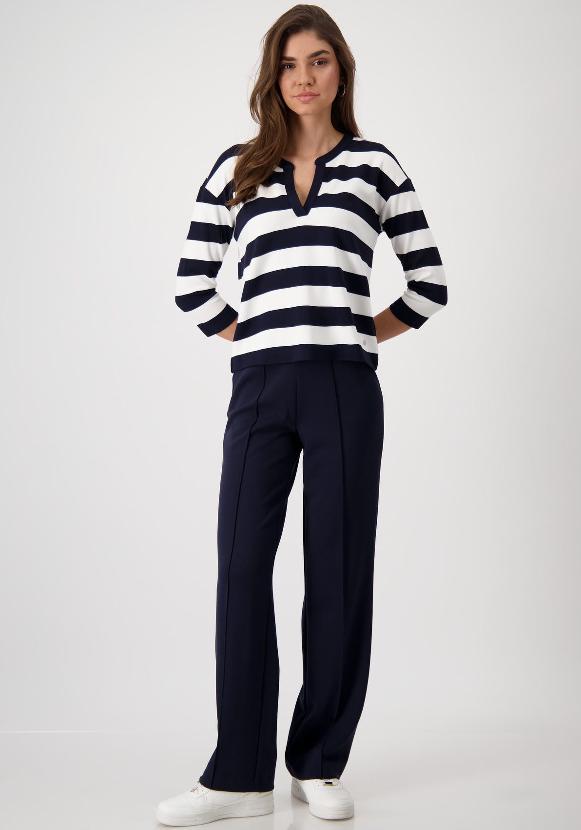 Monari Sweatshirt met blokstrepen