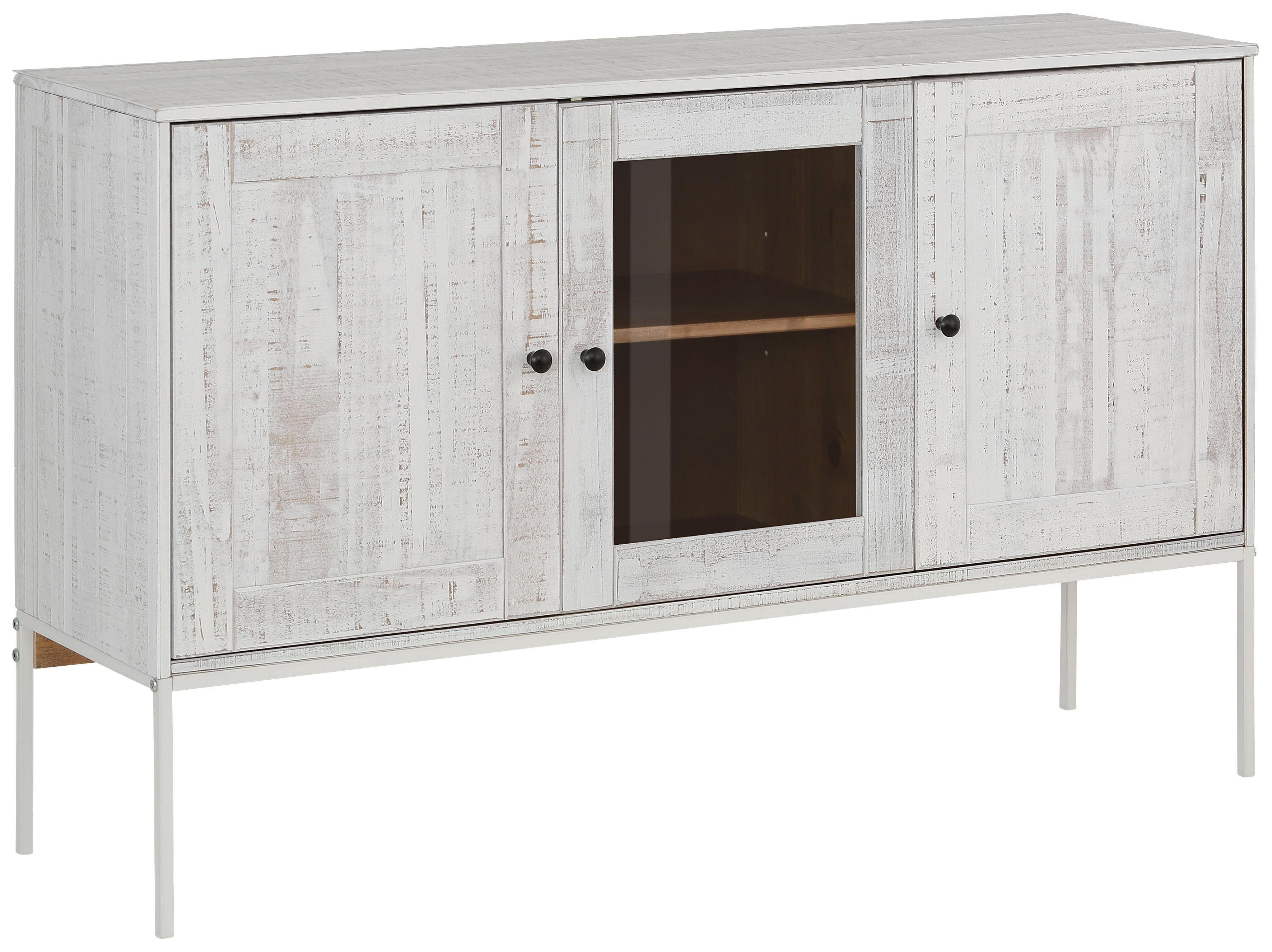 Home affaire Dressoir Freya Commode met 2 houten deuren, van massief hout, breedte 130 cm