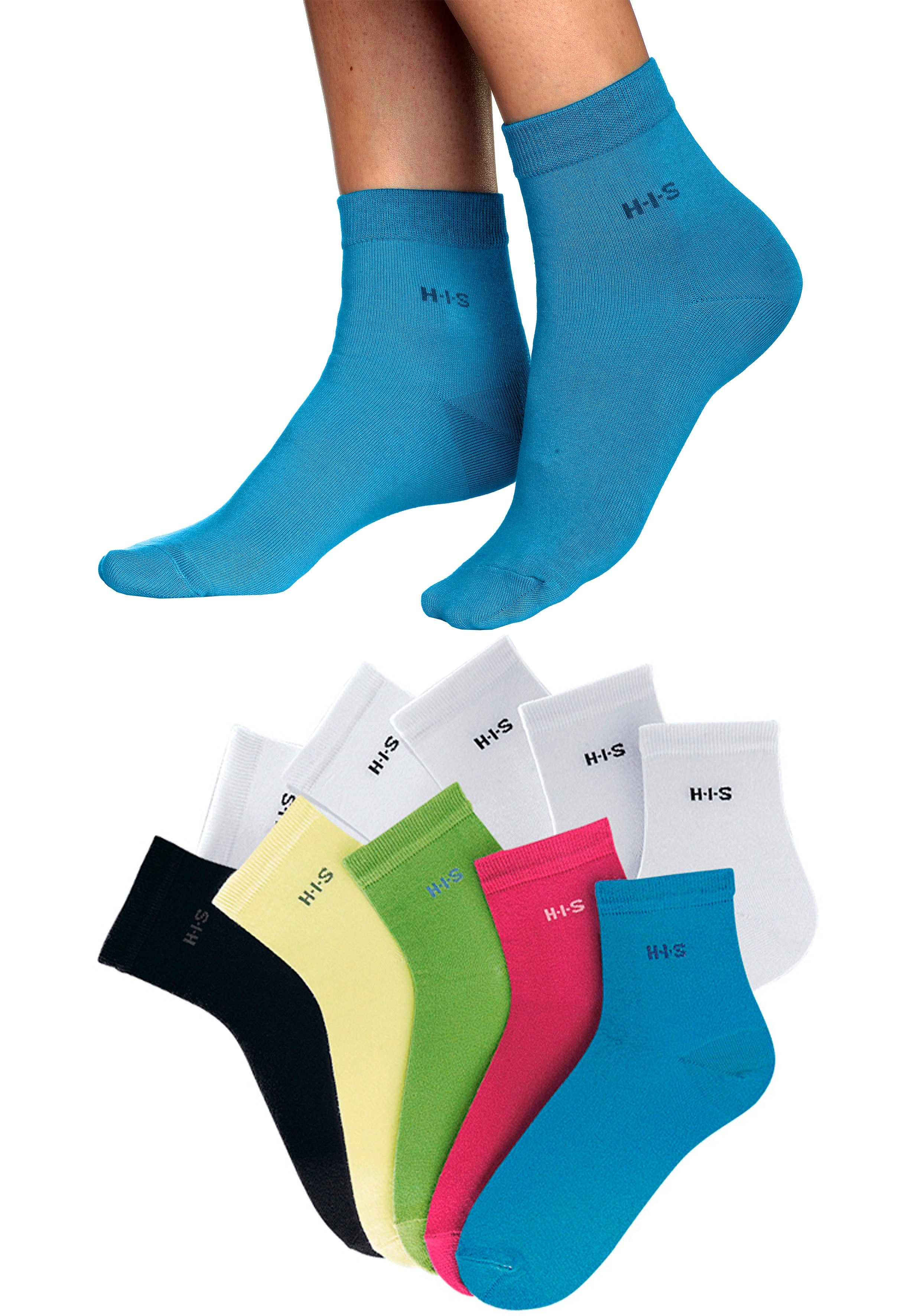 H.I.S Korte sokken lichte, ventilerende kwaliteit (set, 10 paar)