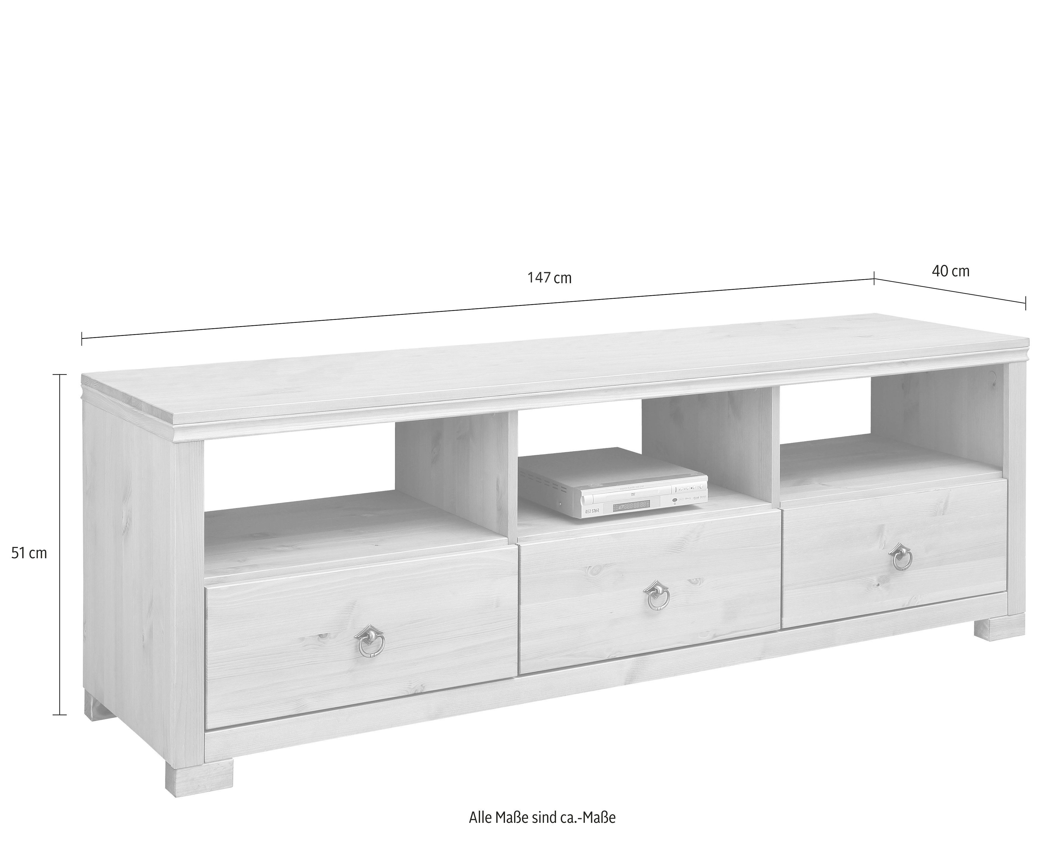 Home affaire Tv-meubel Gotland Breedte 147 cm, met lades en open vakken, massief hout, FSC®