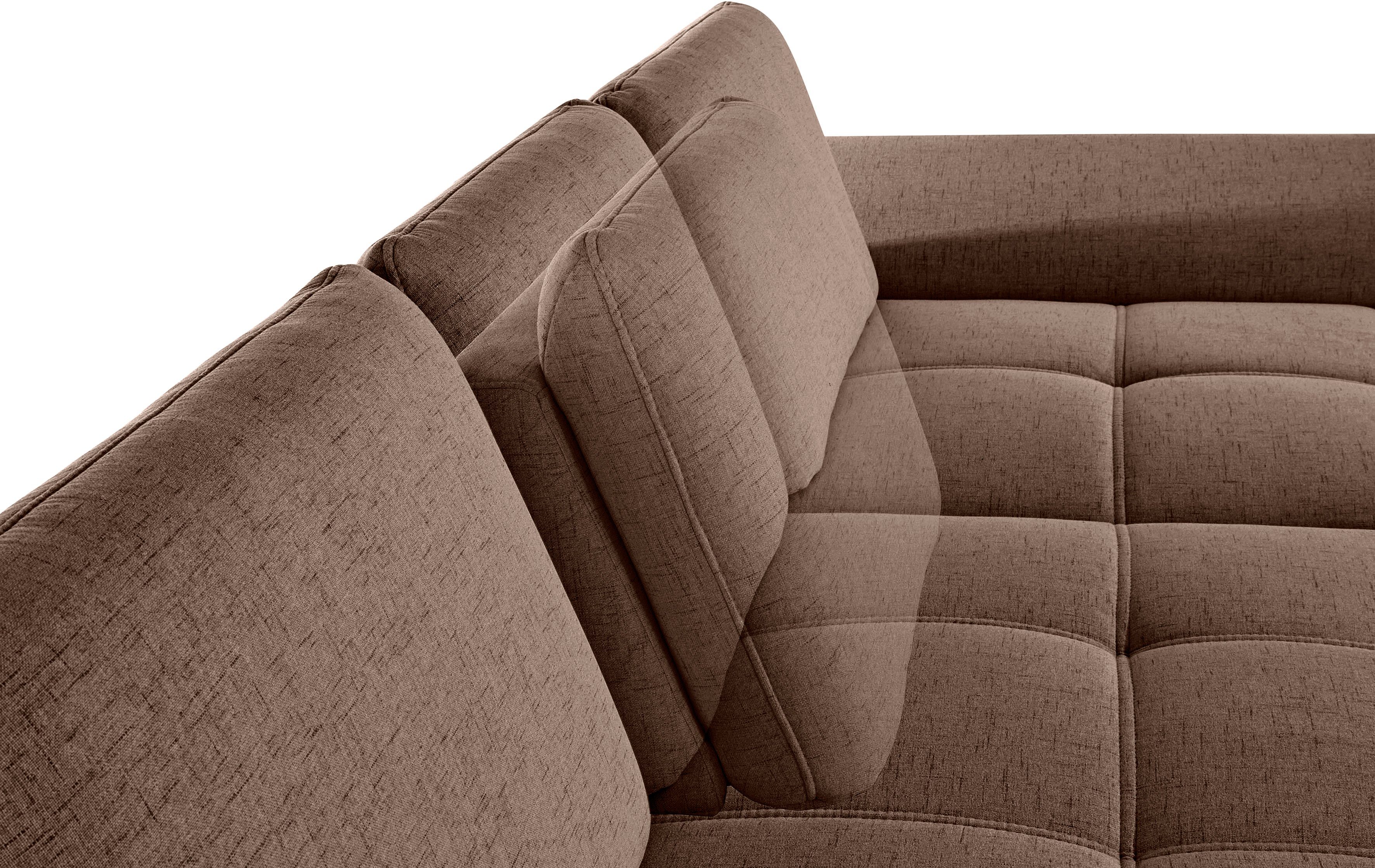 Places of Style Hoekbank Costello L-vorm, met zitdiepteverstelling, armleuningverstelling en