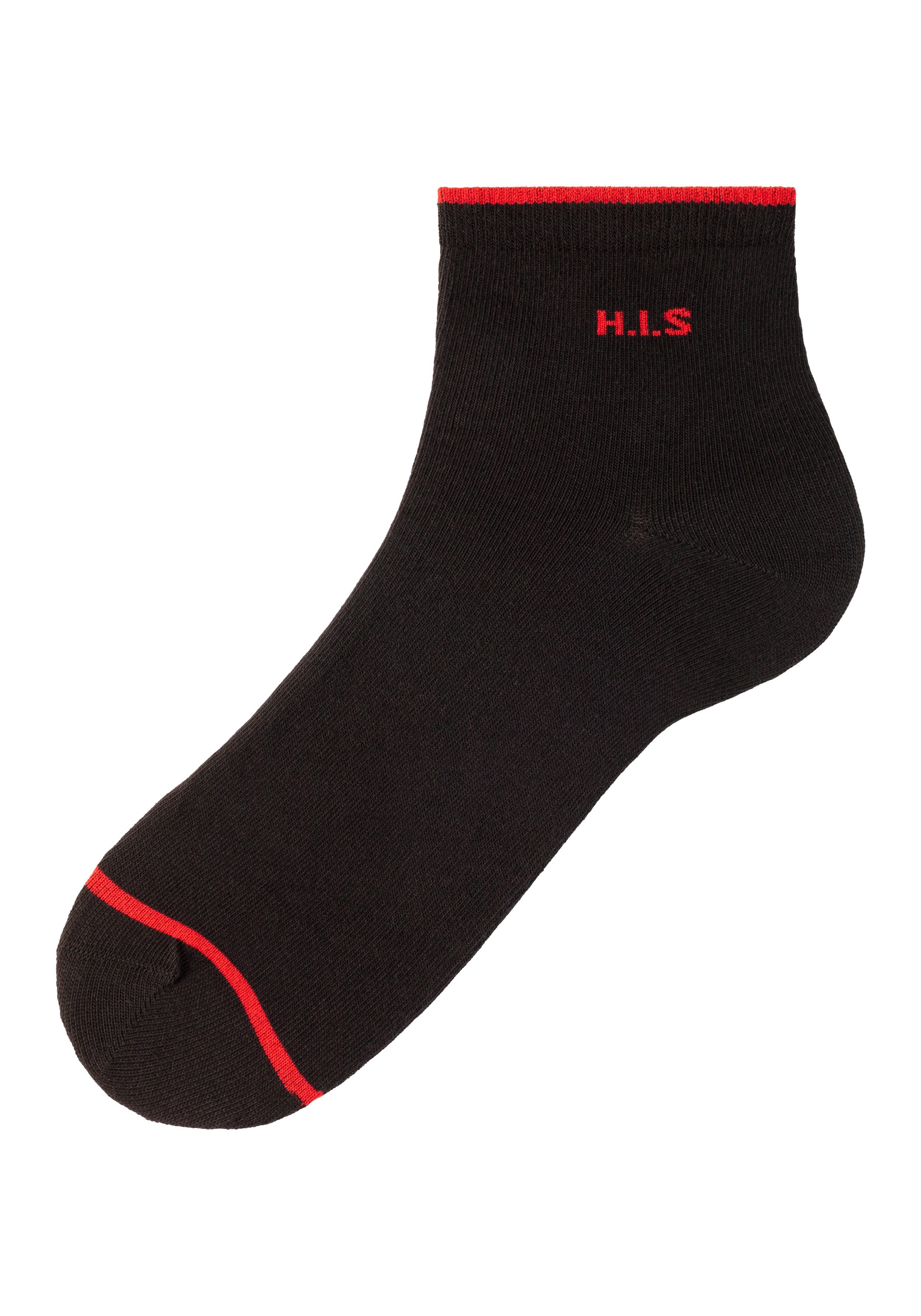 H.I.S Korte sokken met gekleurde boord (set, 7 paar)