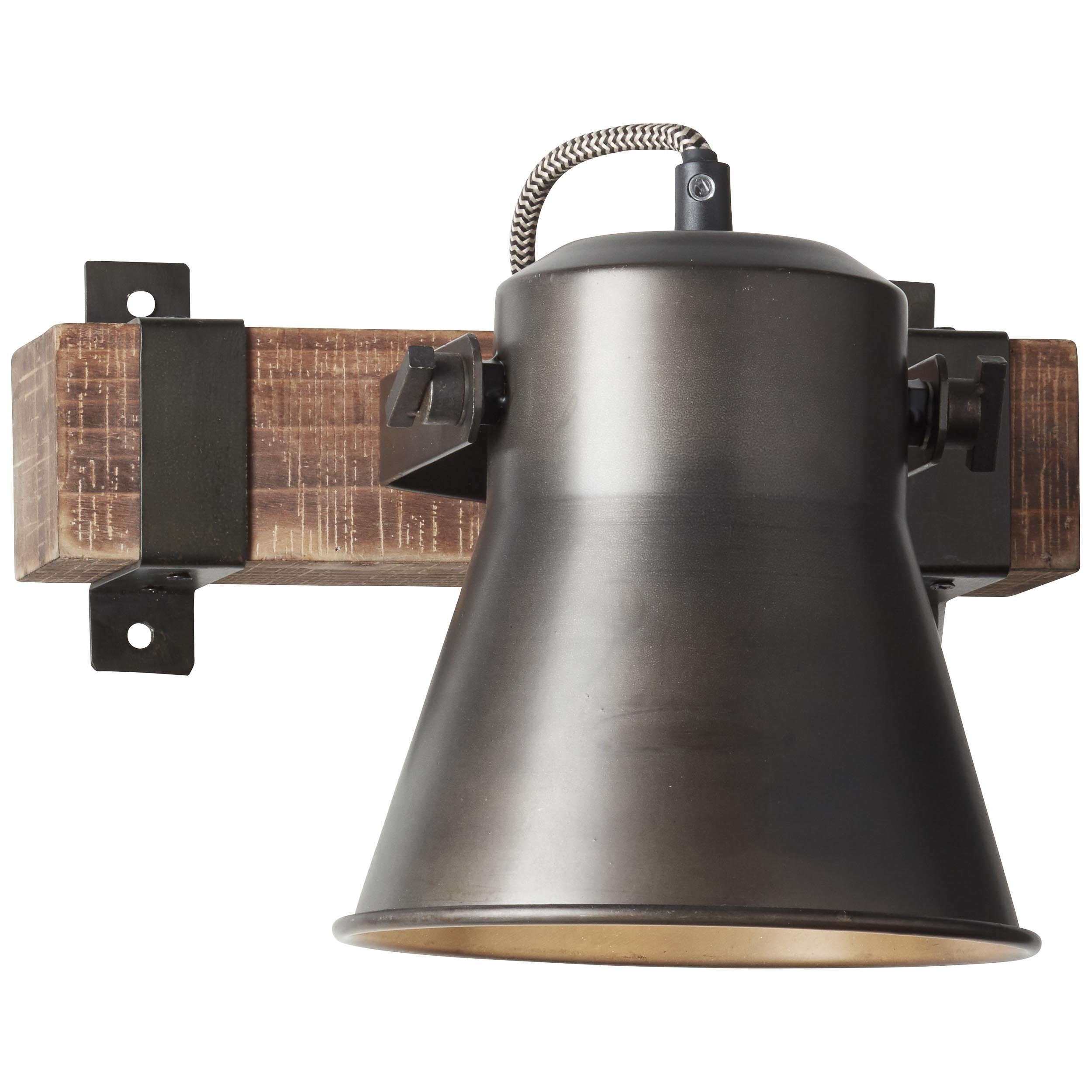 Brilliant Leuchten Wandlamp Decca Wandspot zwart staal (1 stuk)