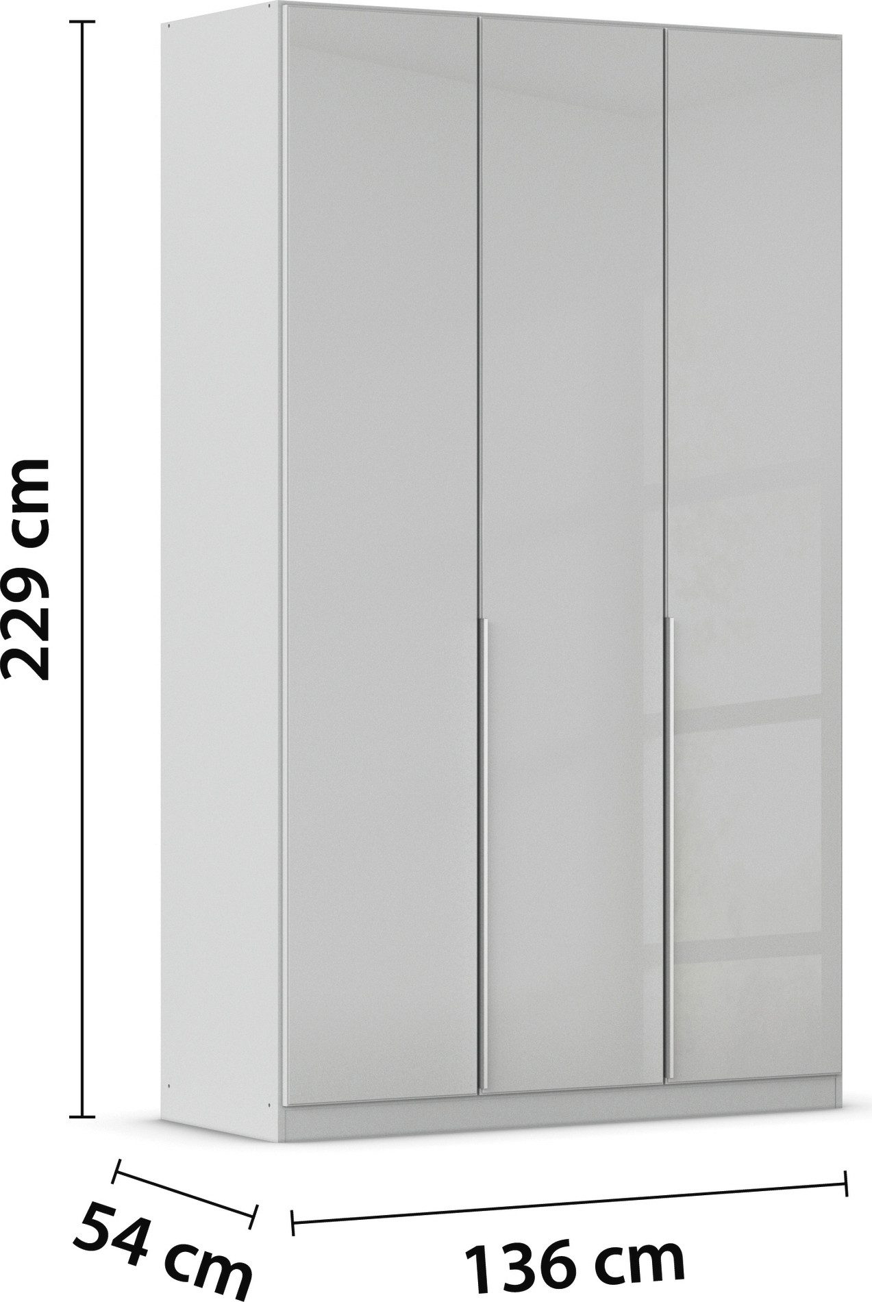 rauch Draaideurkast Kledingkasten kast garderobe AGORDO met glazen front doordachte binnenuitrusting, in 6 breedtes en 2 hoogtes made in germany