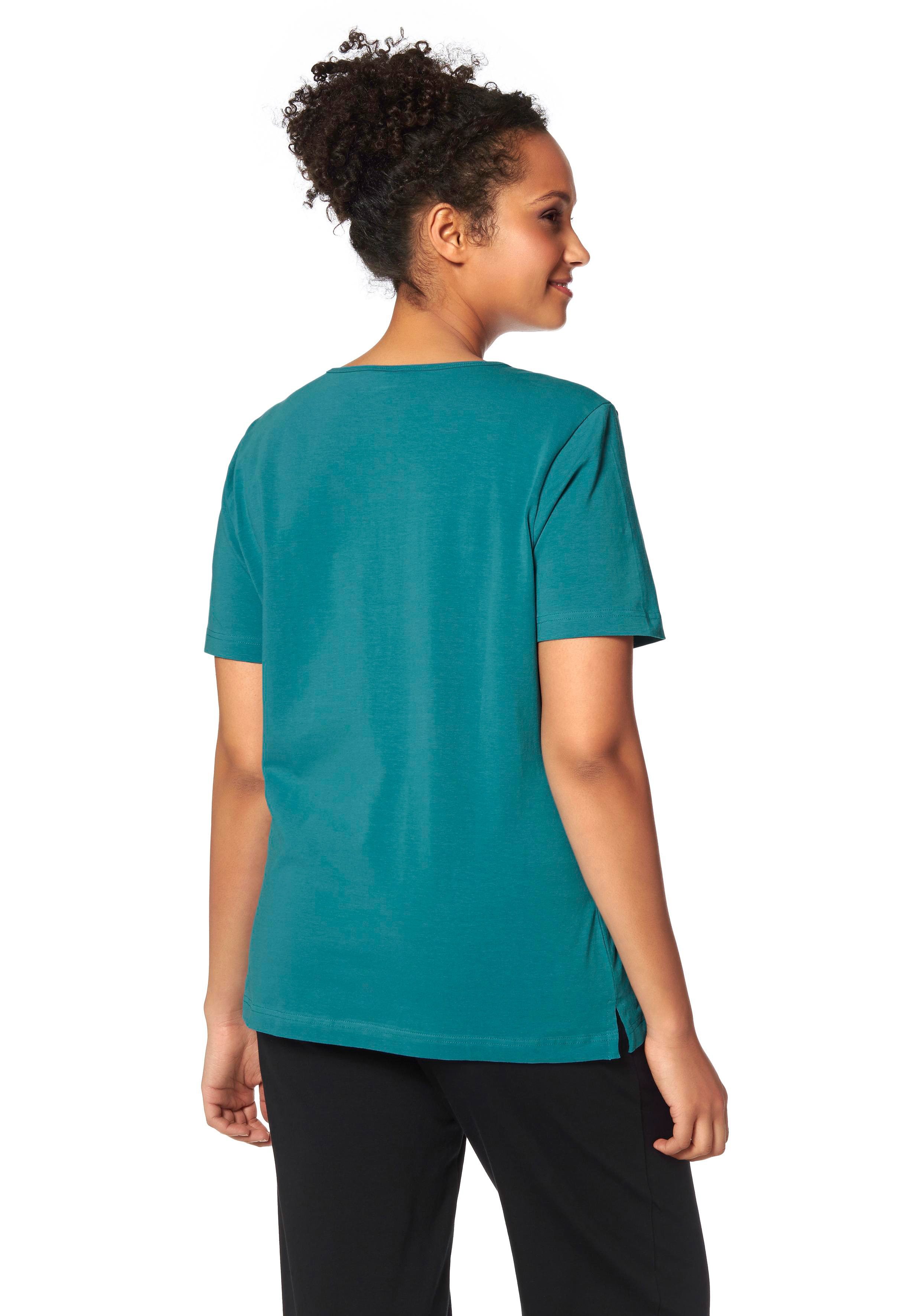 KangaROOS T-shirt Korte mouwen, figuurvolgend, effen, ronde hals, casual