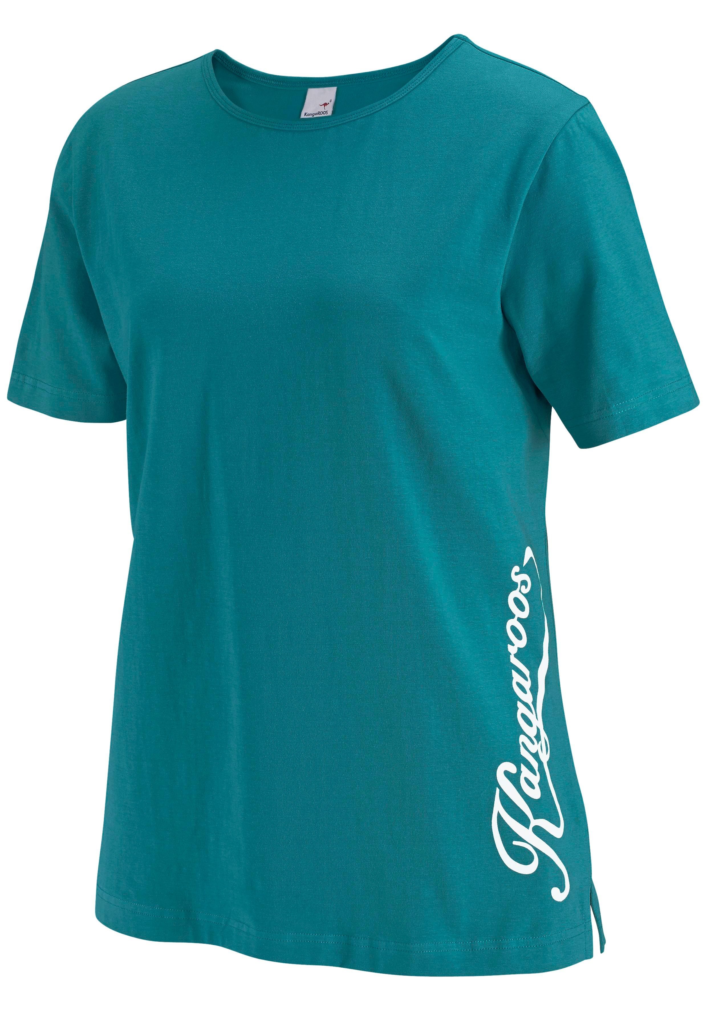 KangaROOS T-shirt Korte mouwen, figuurvolgend, effen, ronde hals, casual