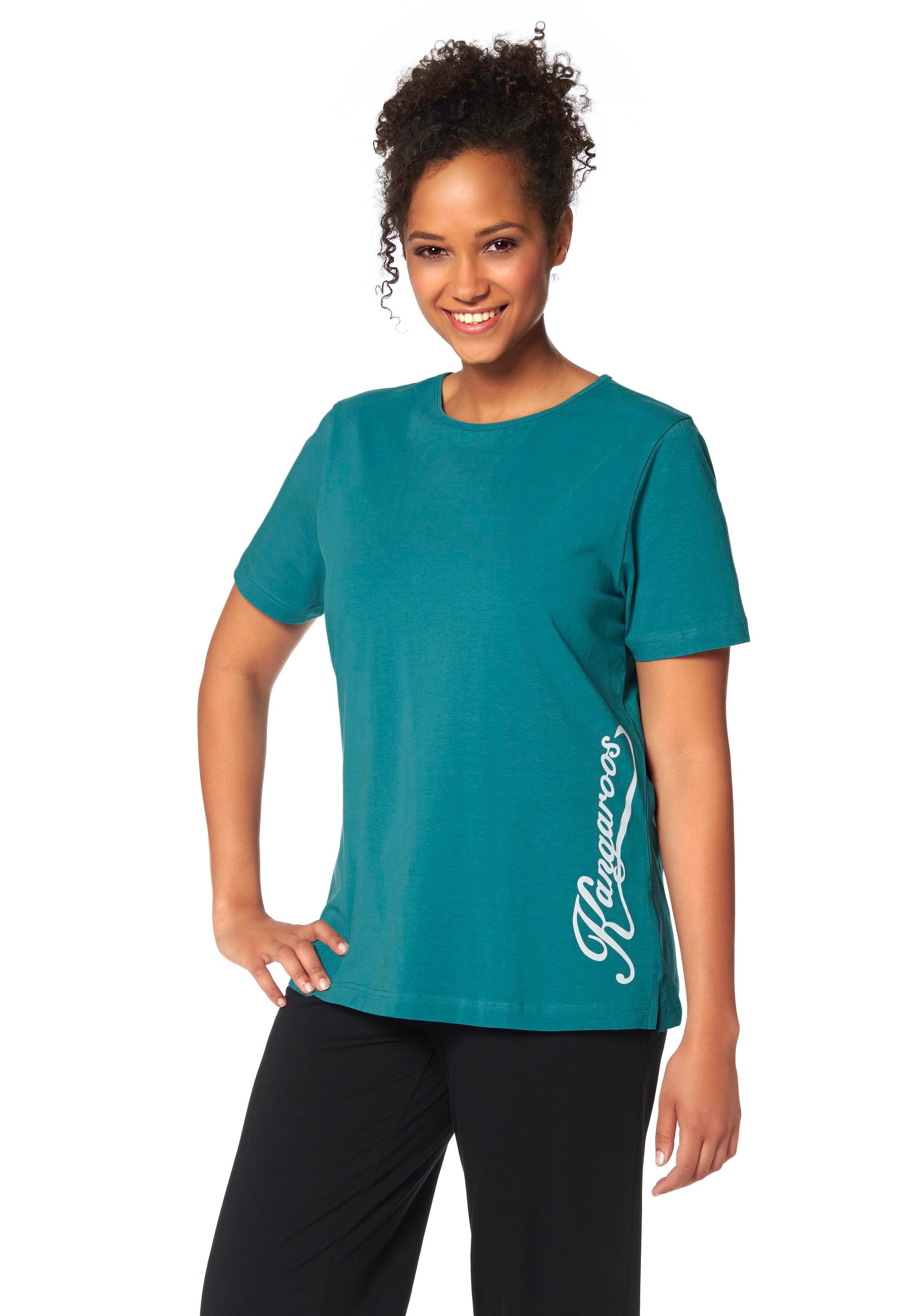 KangaROOS T-shirt Korte mouwen, figuurvolgend, effen, ronde hals, casual