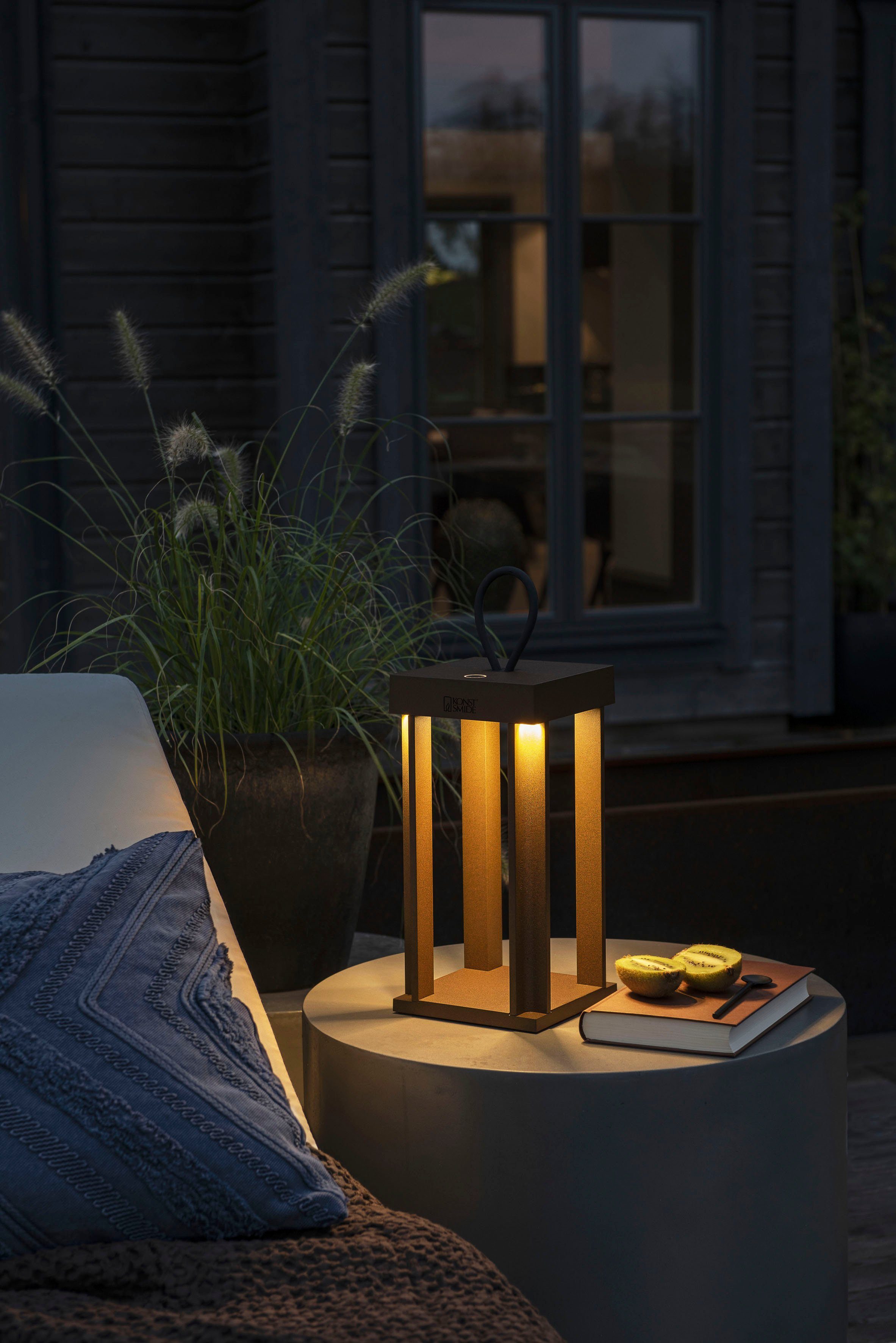 KONSTSMIDE Led-lantaarn Cannes Cannes LED USB-lantaarn 42cm, dimbaar 2700/3000K (2 stuks)