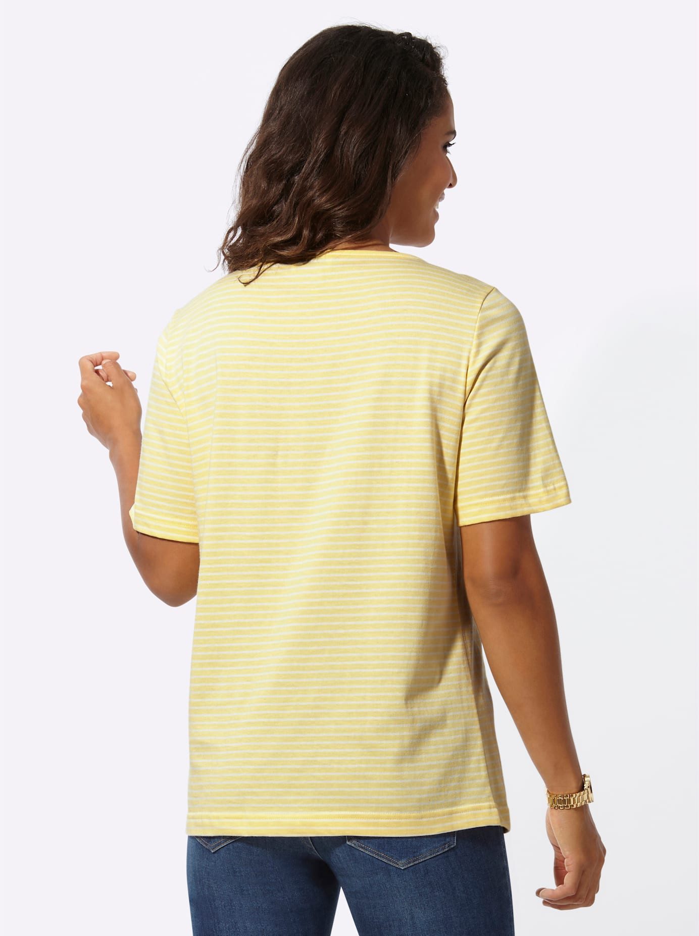 Casual Looks Shirt met korte mouwen Gestreept shirt (1-delig)