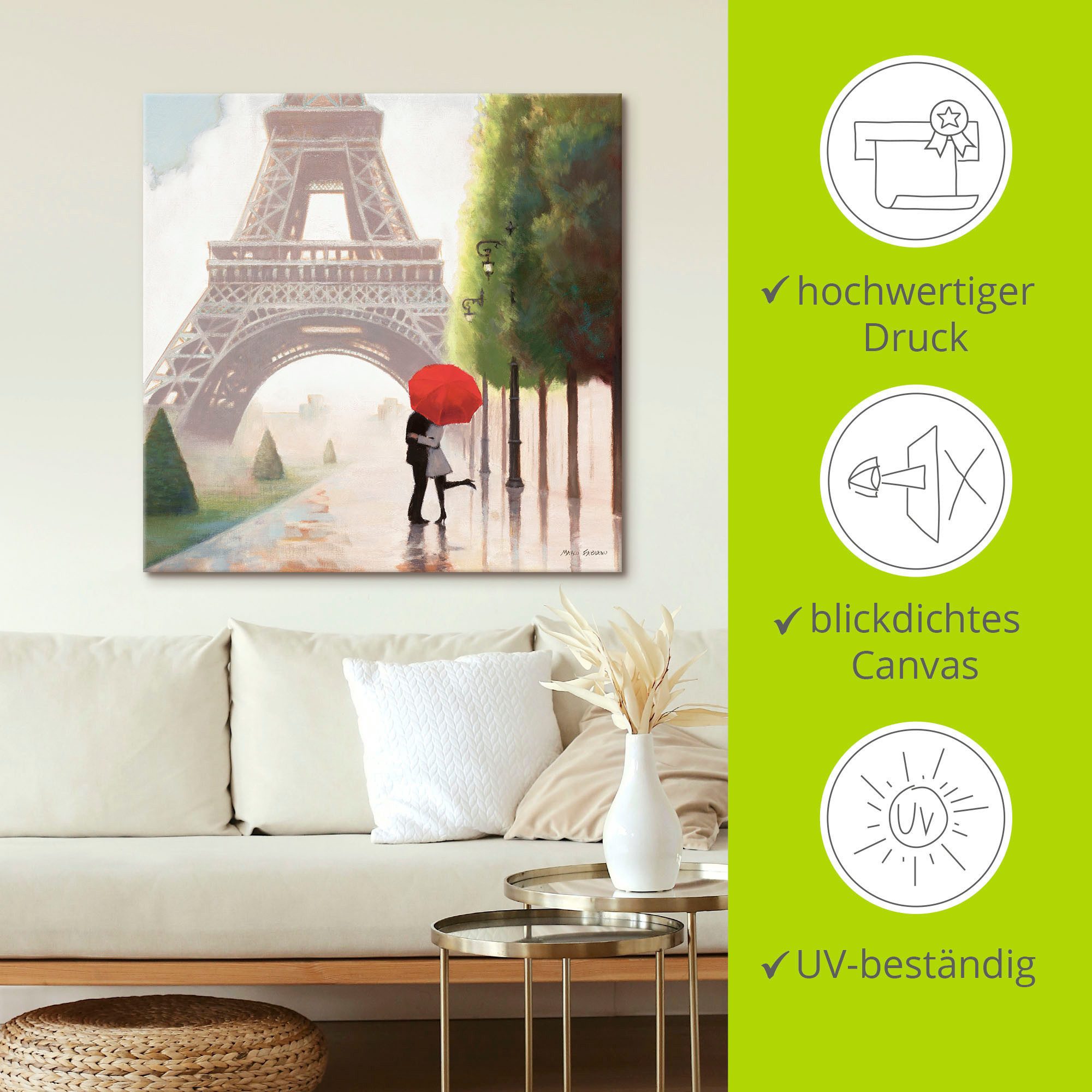 Artland Artprint Parijs Romance II als artprint op linnen, poster, muursticker in verschillende maten